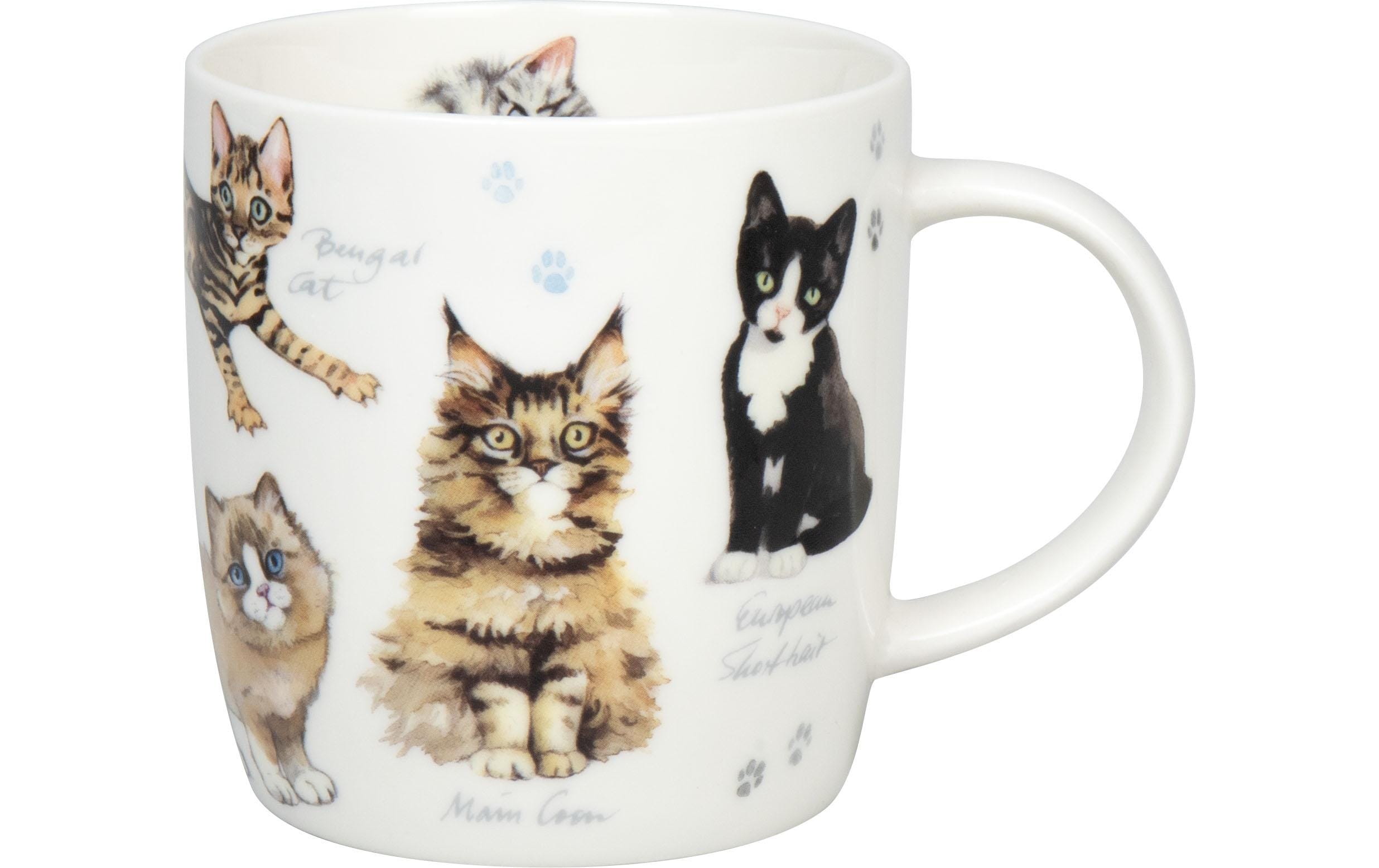Könitz Universaltasse Natures Diversity – Katzen 400 ml, Weiss