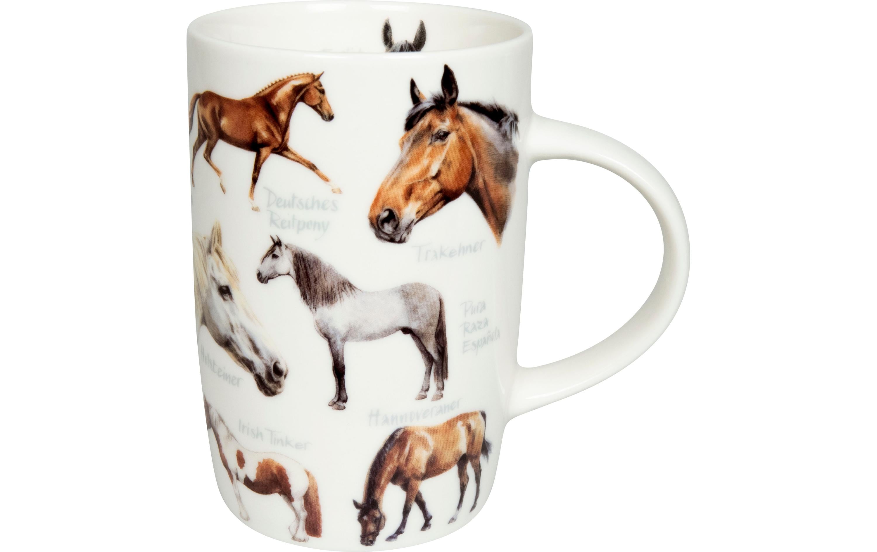 Könitz Universaltasse Natures Diversity – Horses 600 ml, Weiss
