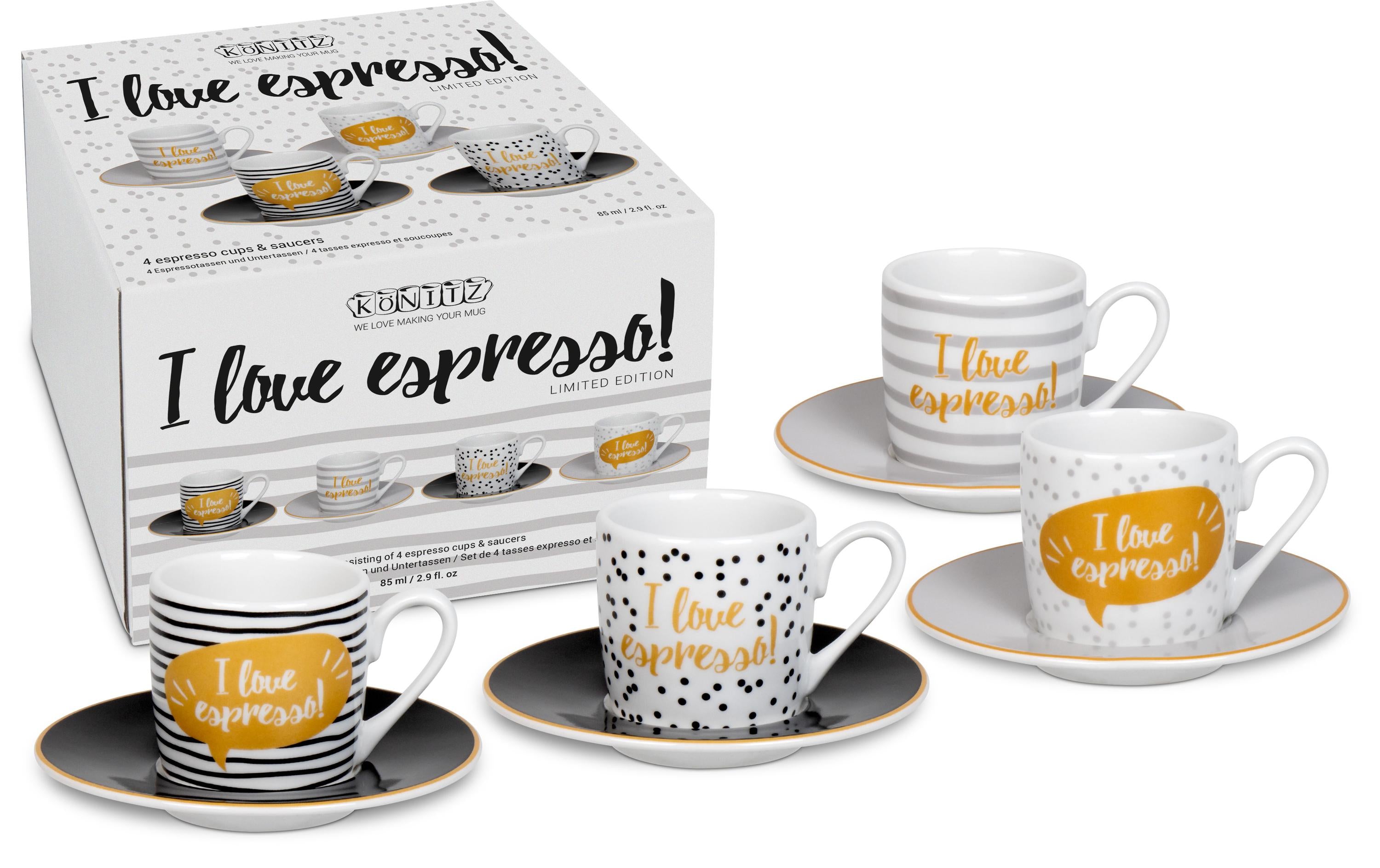 Könitz Espressoset im GK Love Espresso 85 ml, Weiss