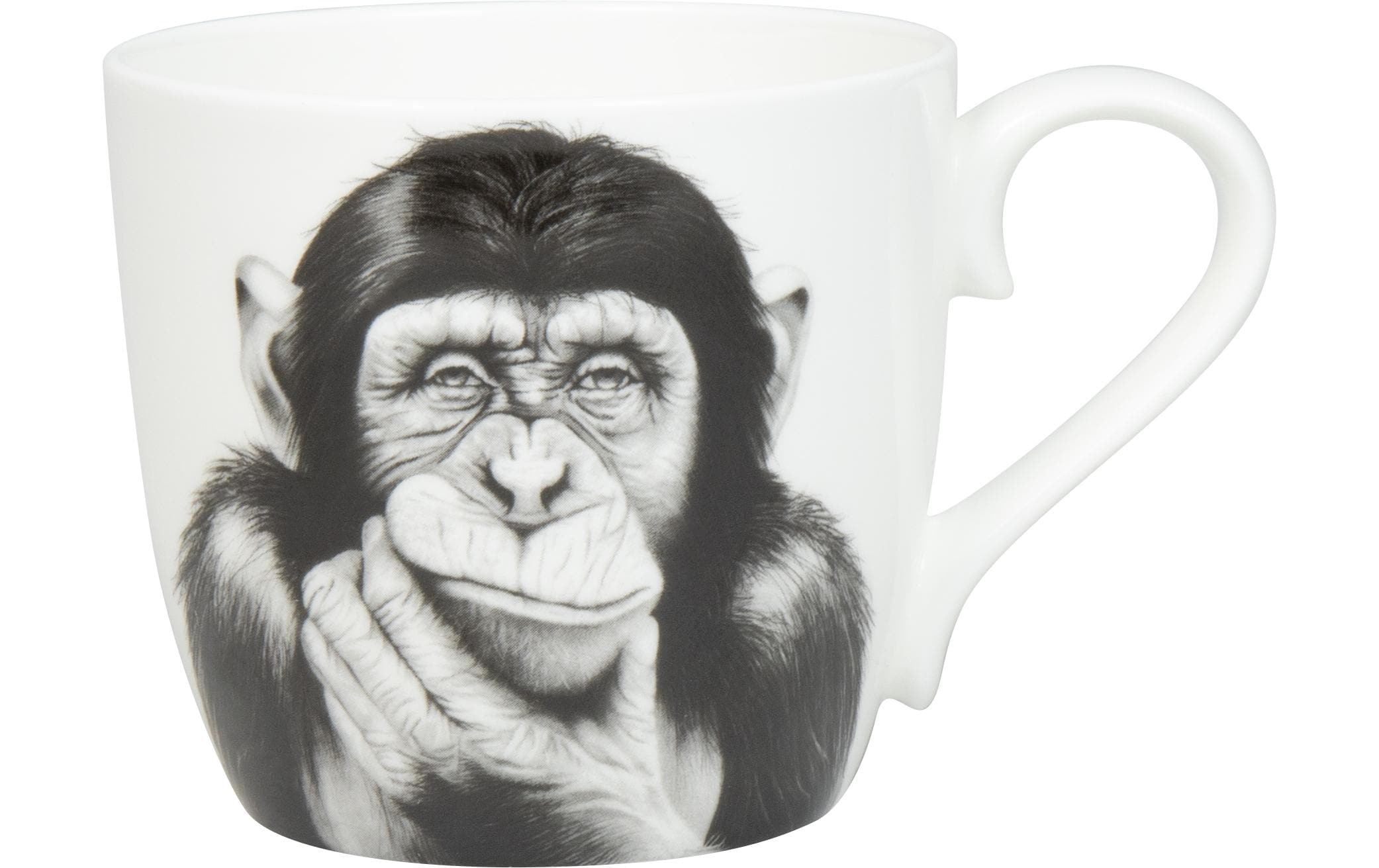 Könitz Universaltasse Denkender Affe 425 ml, Weiss