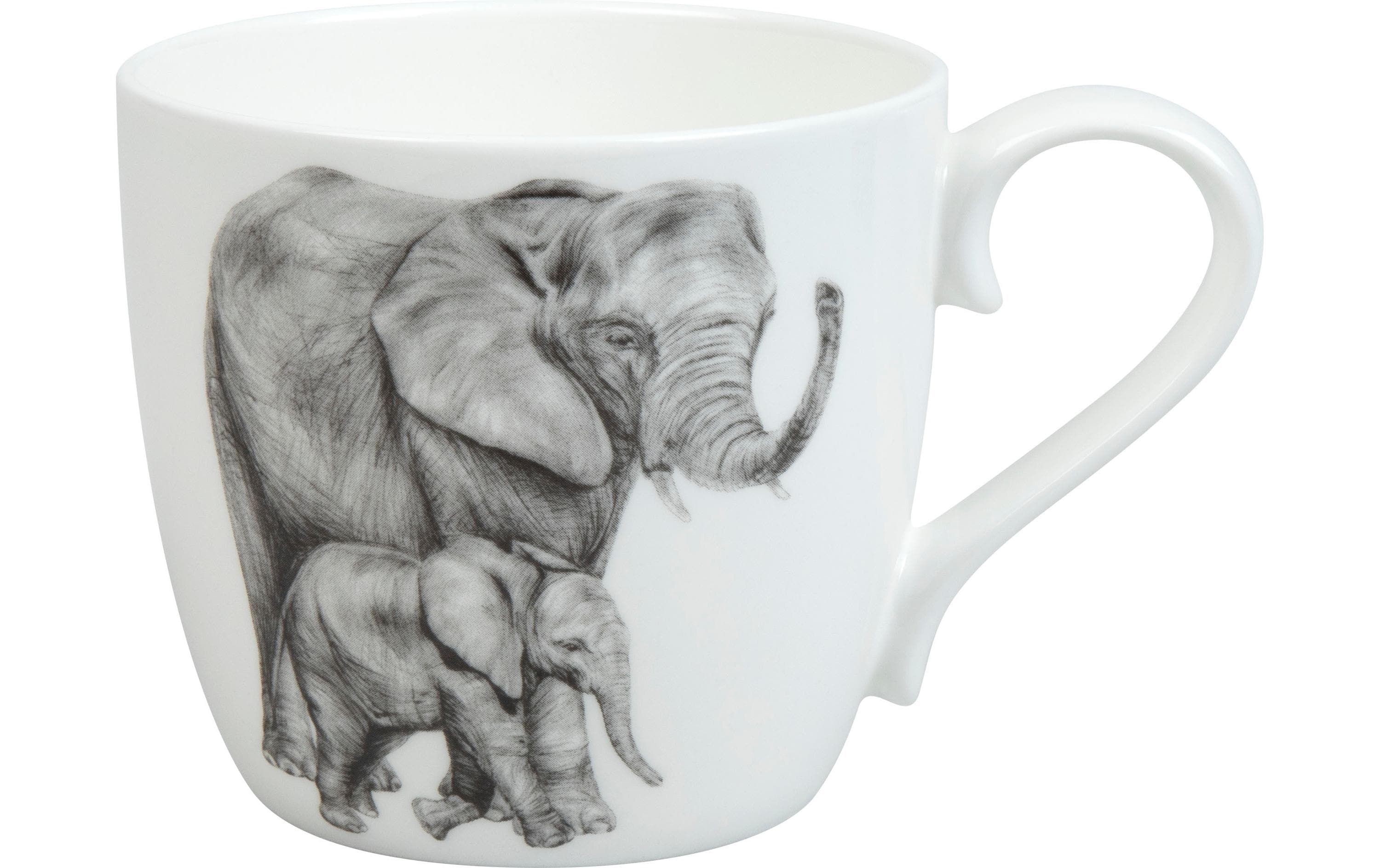 Könitz Universaltasse Amazing Animals Elefants 450 ml, Weiss