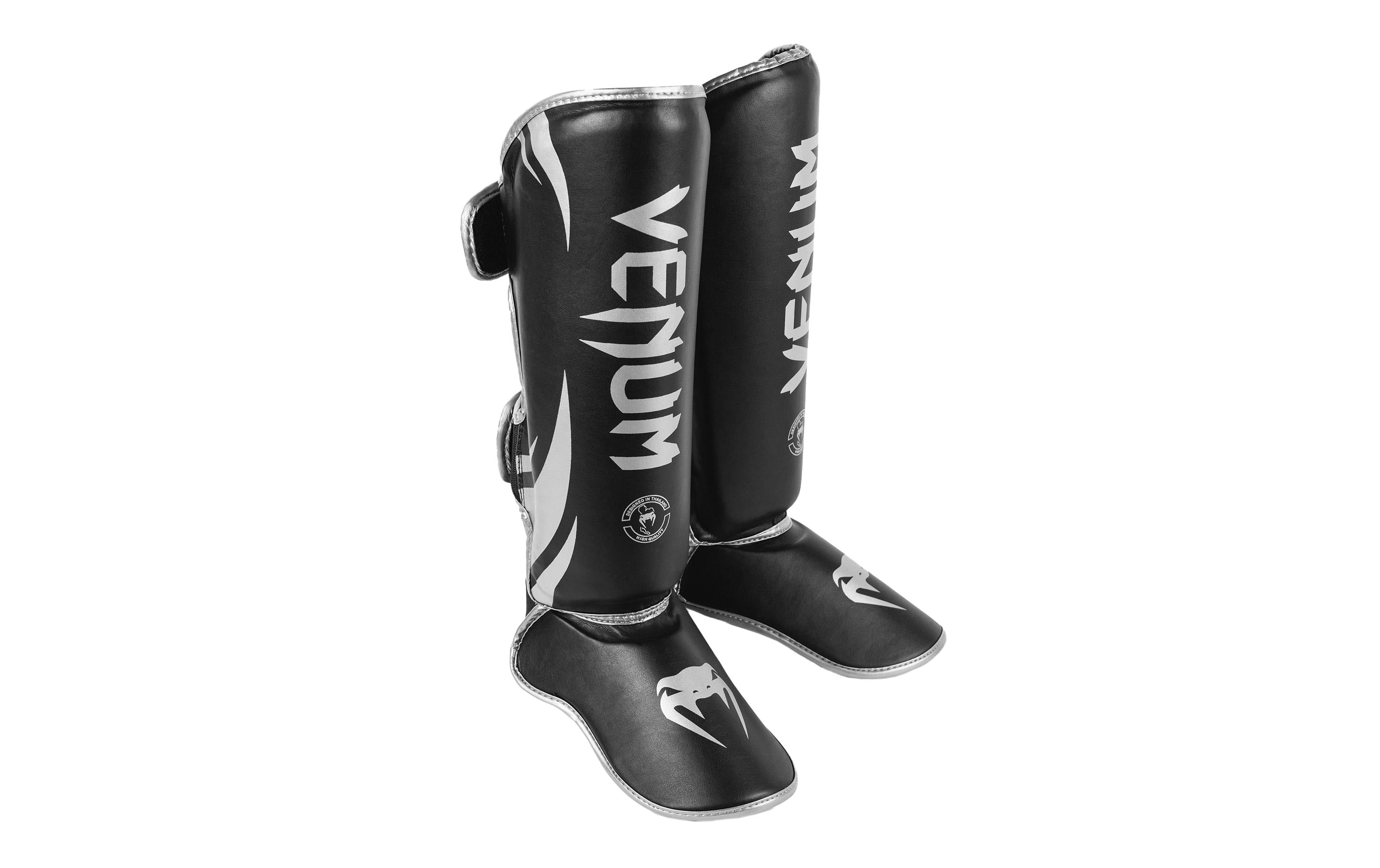 Venum Challenger Standup Shin Guards Schwarz/Silber, XL