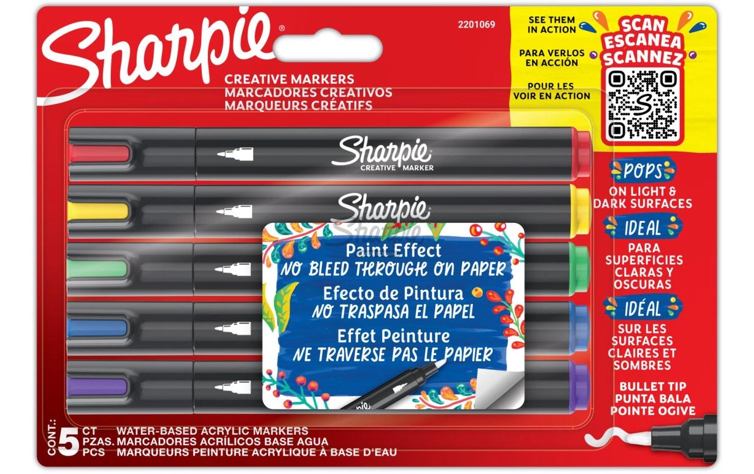 Sharpie Acrylmarker Creative, farbig, 5er Blister