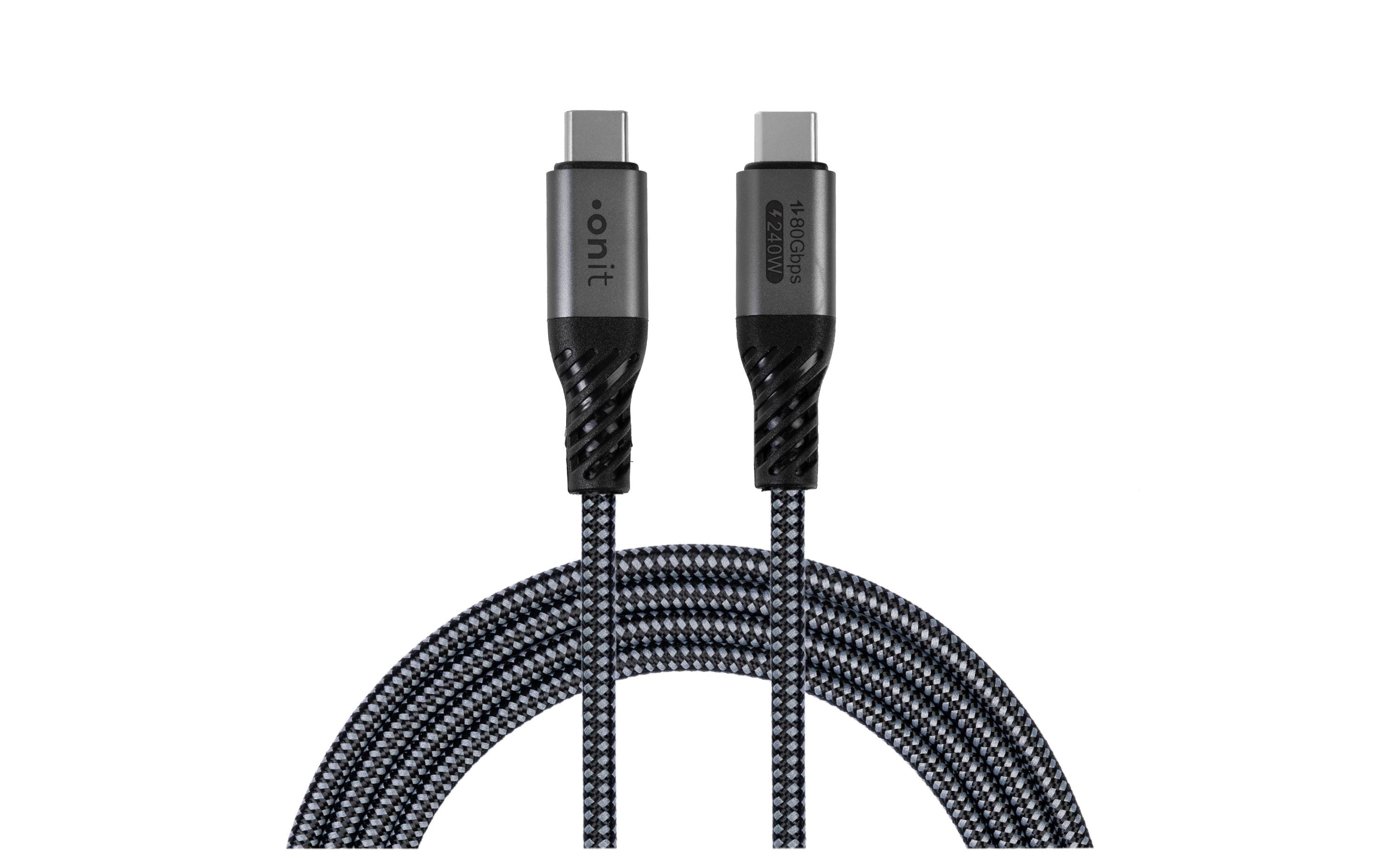 onit USB4-Kabel v2.0 Premium USB C - USB C 0.5 m, Grau/Schwarz