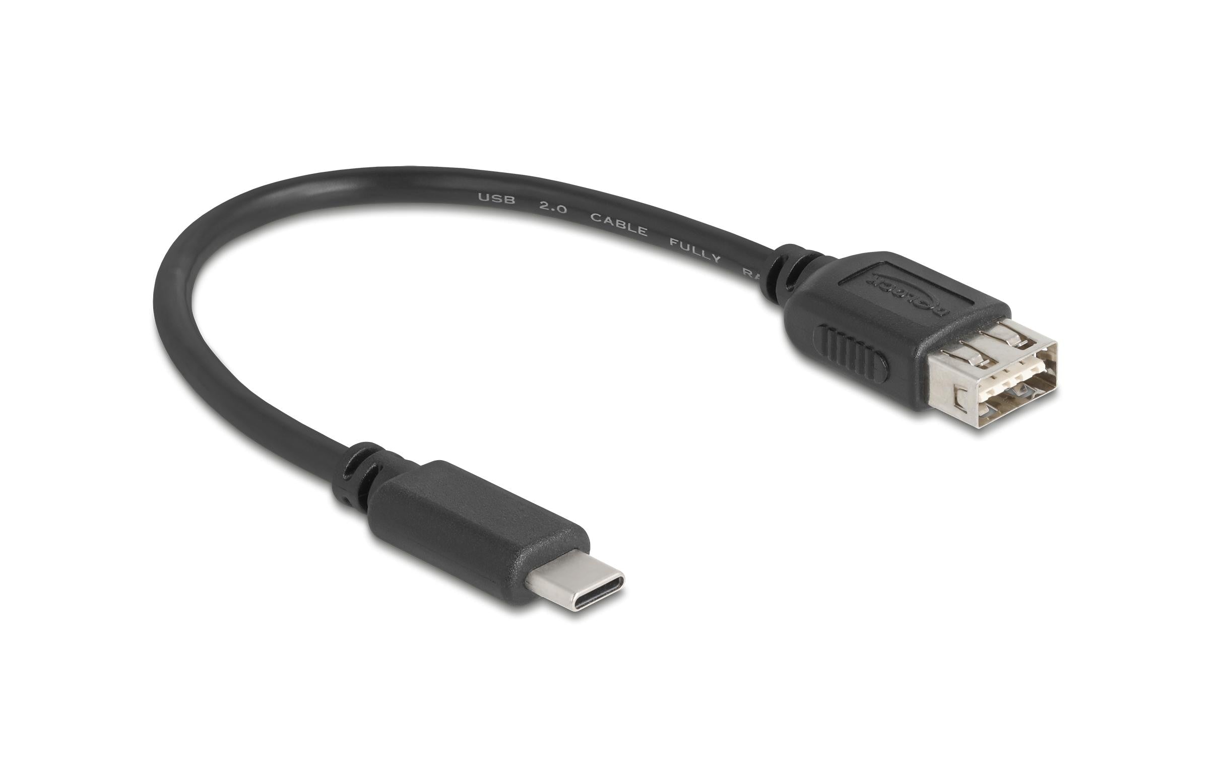Delock USB 2.0-Kabel USB C - USB A 0.2 m