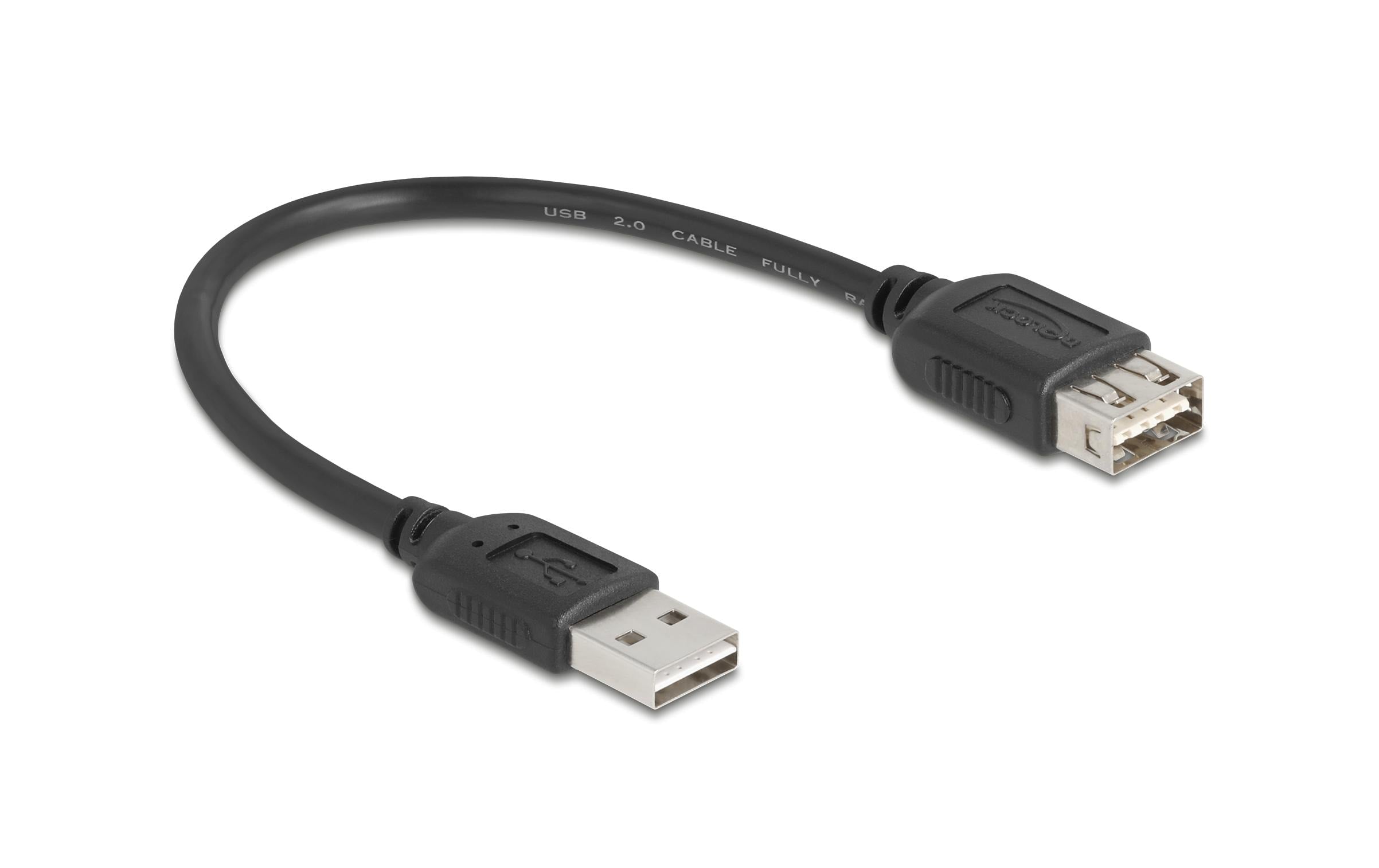Delock USB 2.0-Verlängerungskabel USB A - USB A 0.2 m
