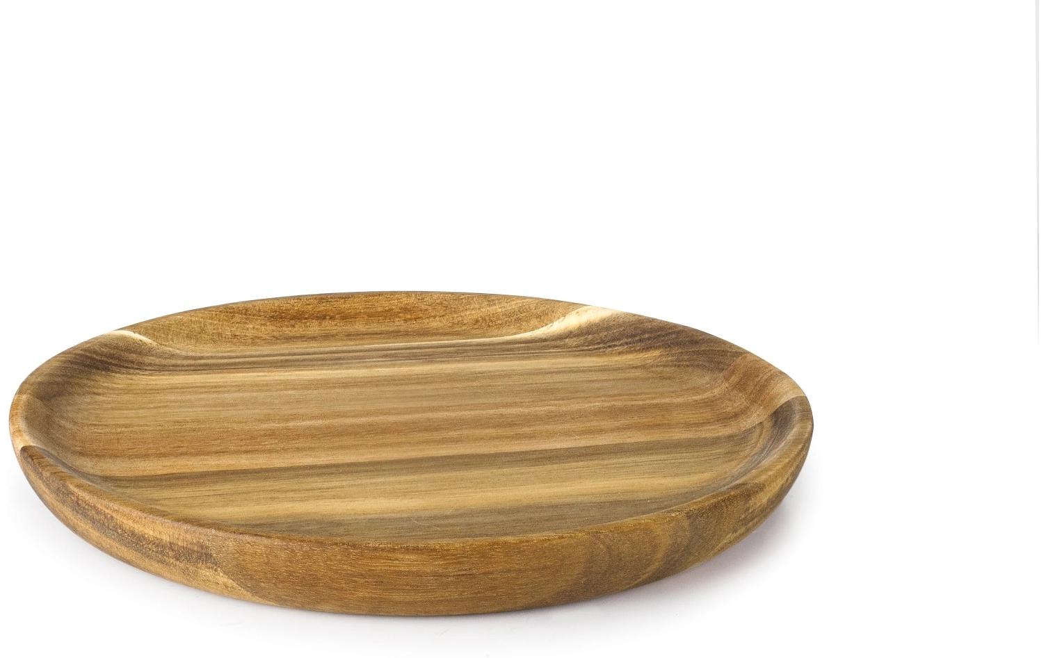 Ibili Holzteller Madera 28 cm 1 Stück, Braun