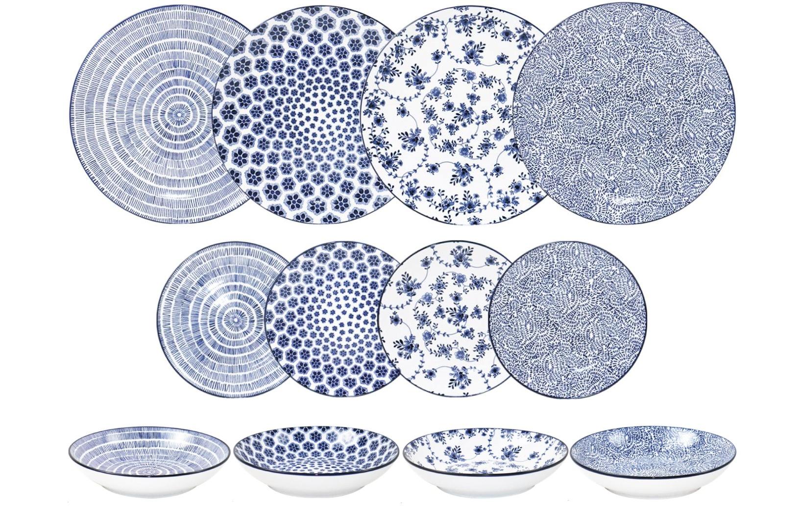 Ibili Teller-Set Armonia 19+20+26.80 cm 12 Stück, Blau