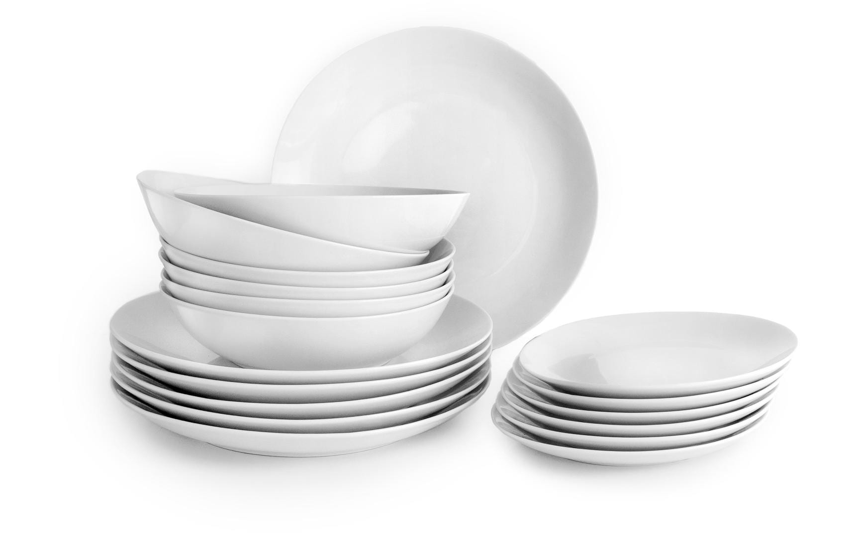 Ibili Teller-Set Bolonia 19.1+20.4+27 cm 18 Stück, Weiss