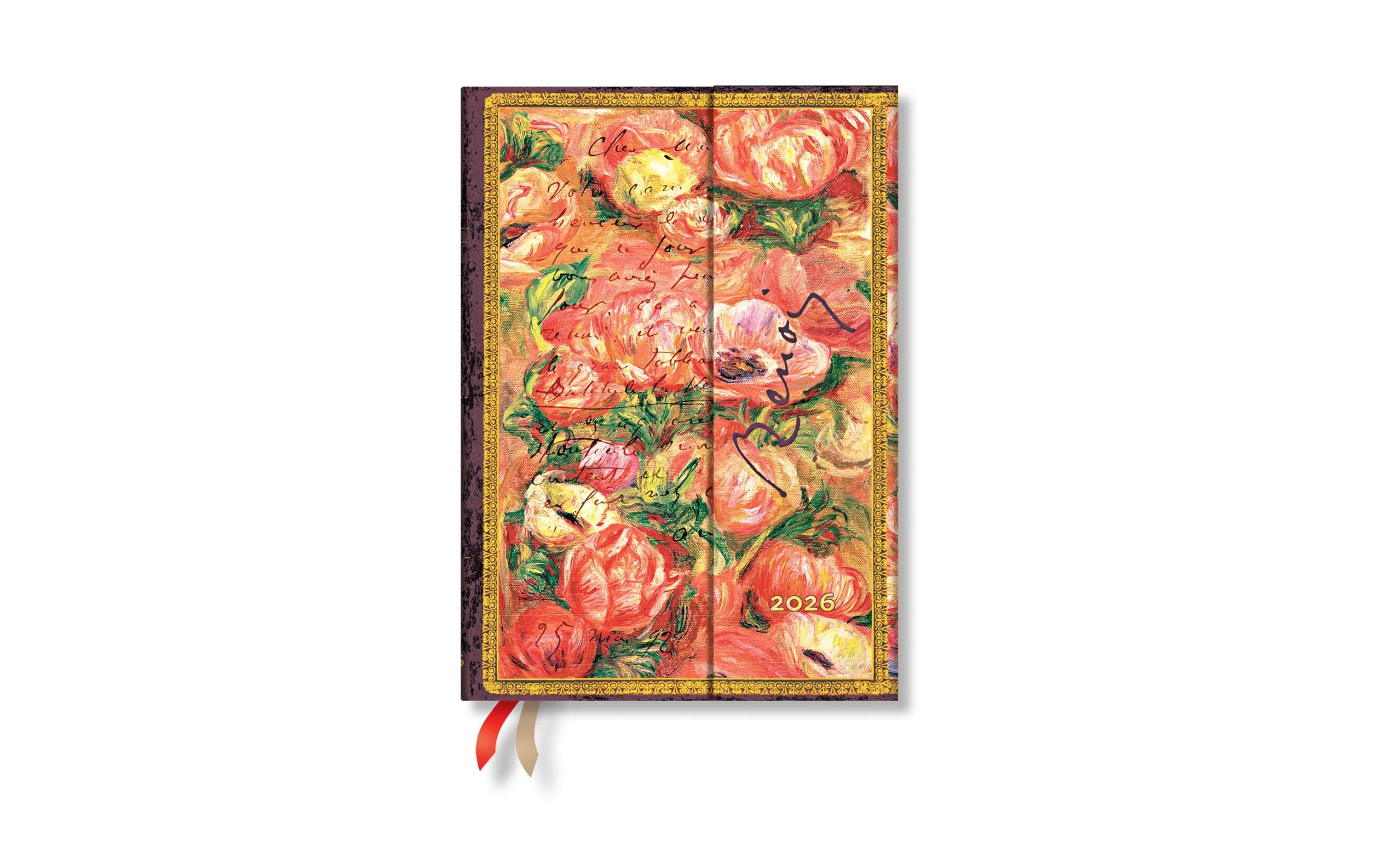 Paperblanks Wochenagenda Renoir Blume, 2026, Mehrfarbig
