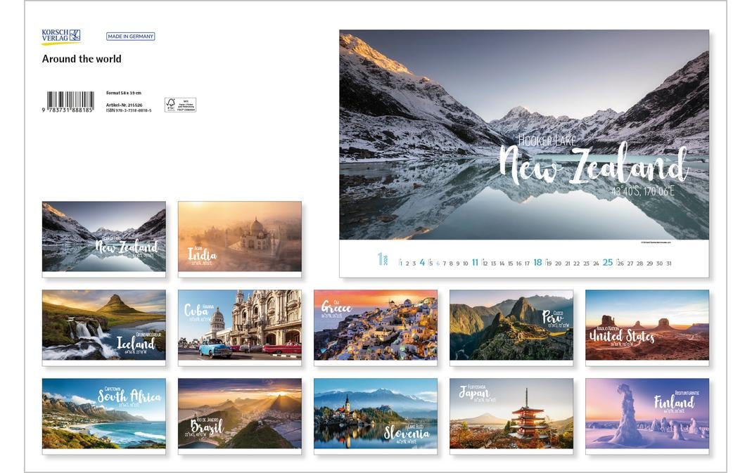 Korsch Verlag Bildkalender Around the World 2026