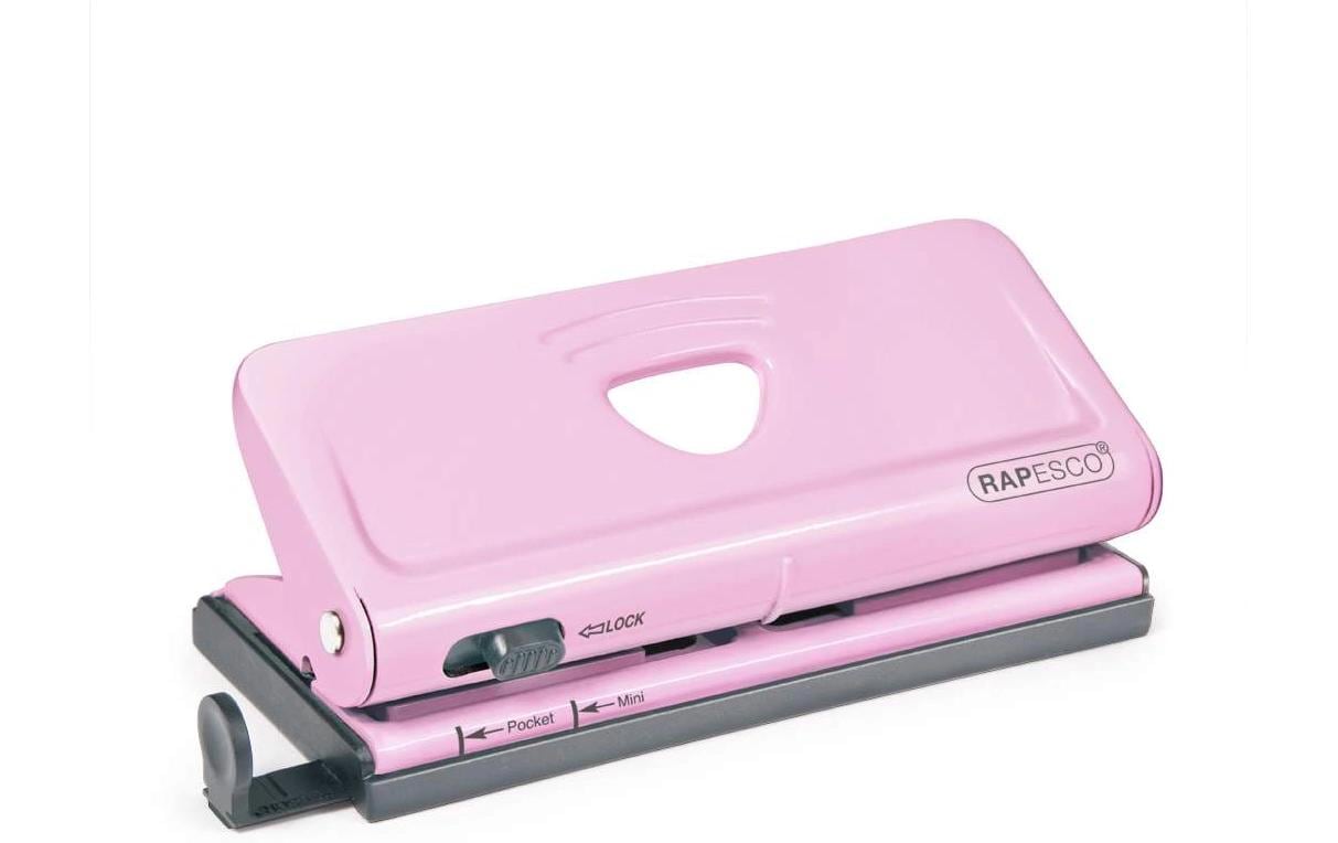 Rapesco Verstellbarer 6-fach Terminplanerlocher 10 Blatt, Rosa