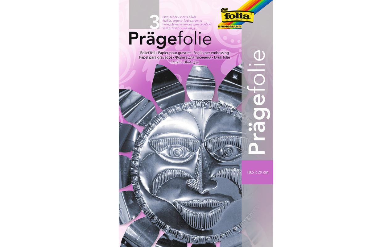 Folia Prägefolie 18.5 x 29 cm, 3 Blatt, Silber