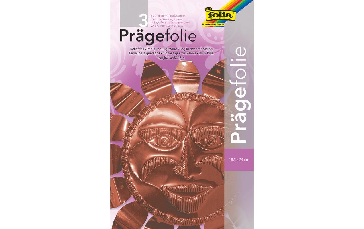 Folia Prägefolie 18.5 x 29 cm, 3 Blatt, Kupfer