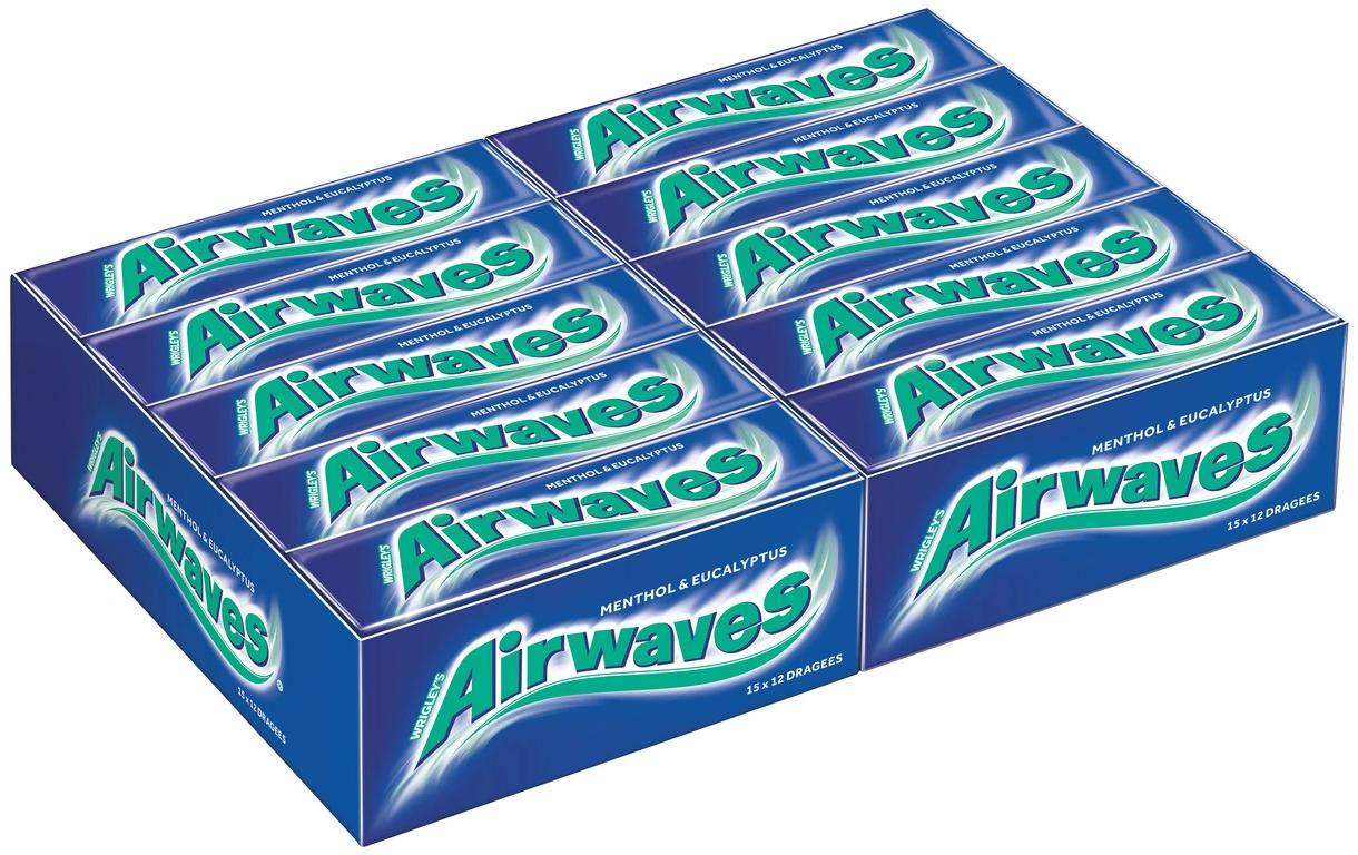 Airwaves Kaugummi Menthol und Eucalyptus 30 x 14 g