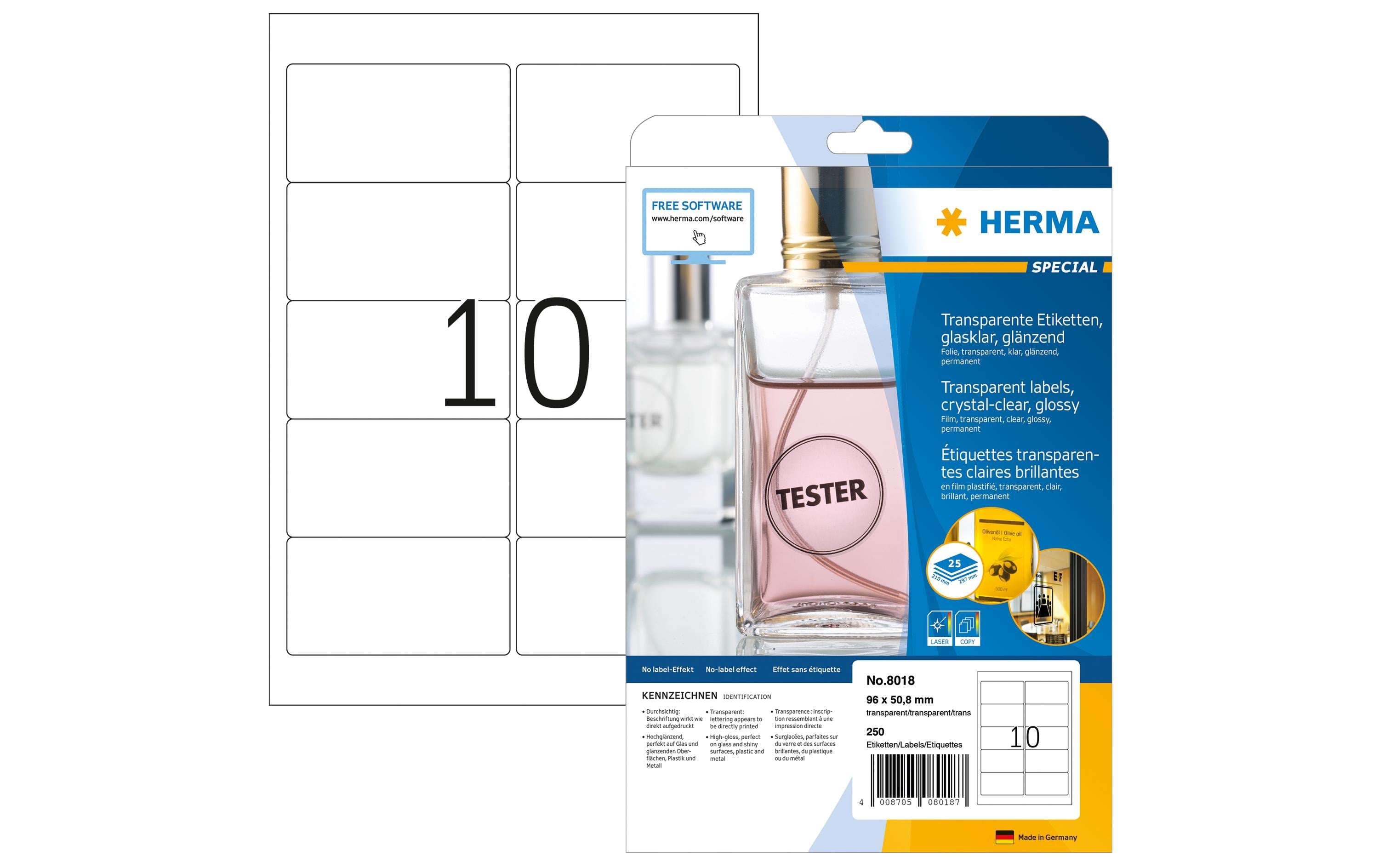 HERMA Folien-Etiketten 60 x 26 mm, 25 Blatt