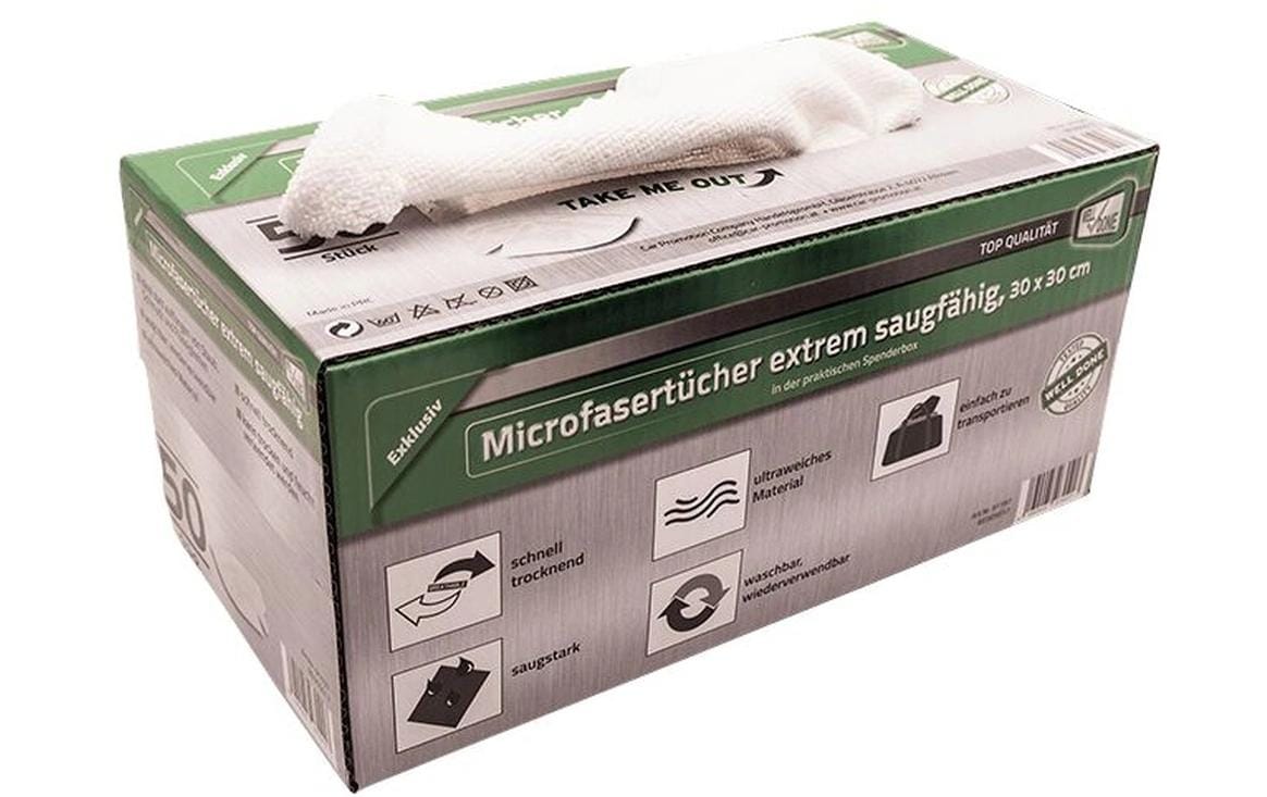 CPC Mikrofasertuch, 30 × 30 cm, Spenderkarton mit 50 Stück