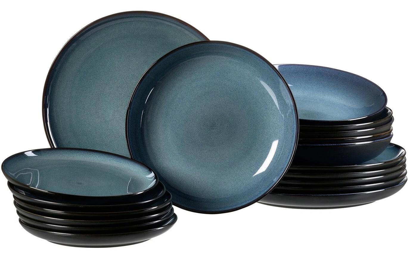 Ritzenhoff & Breker Speiseteller Bali 18-teilig, Blau