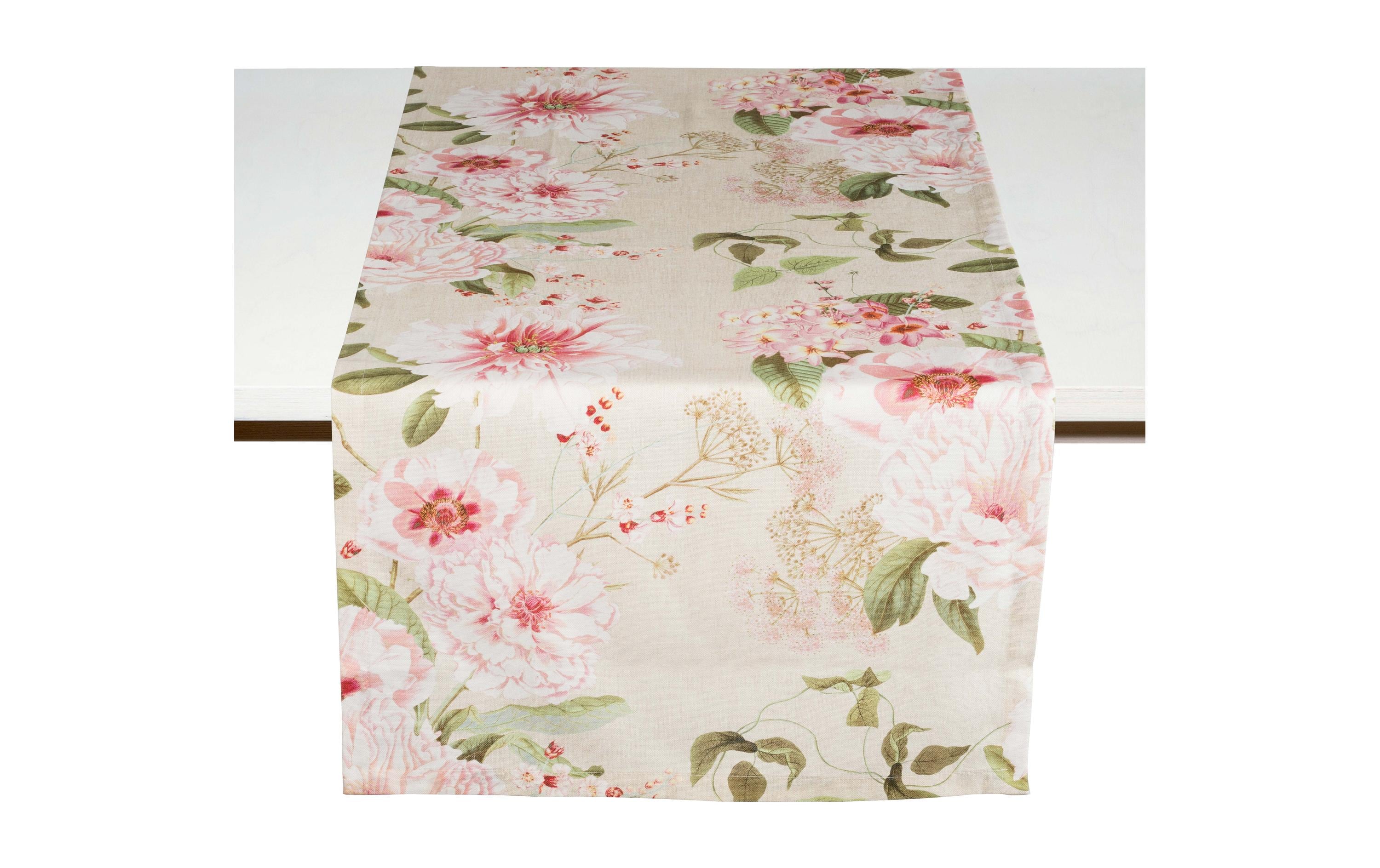 Pichler Tischläufer Peonies 50 cm x 1.5 m, Mehrfarbig