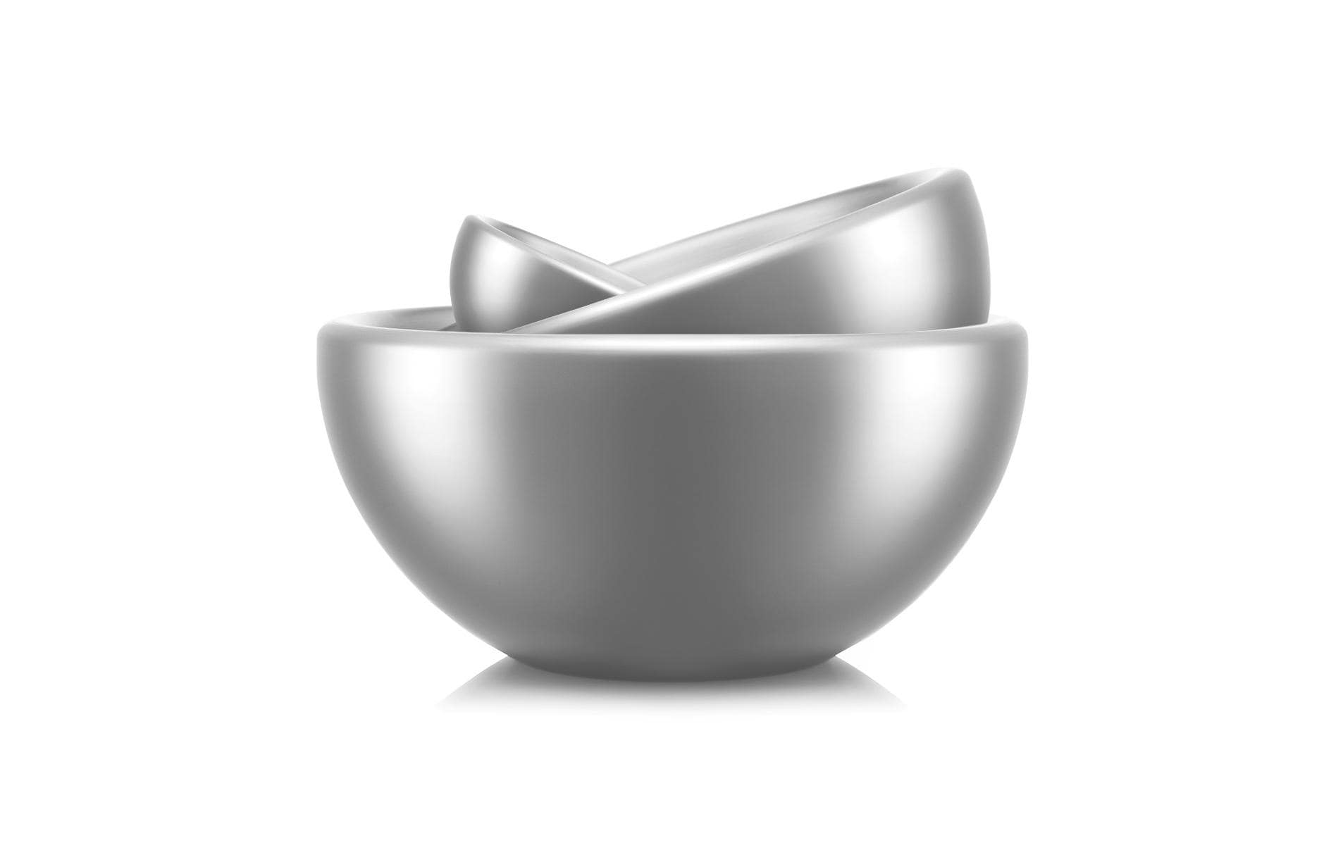 Bodum Salatschüssel Set Midora 3-teilig Verchromt, 0.6/0.3/0.65 l