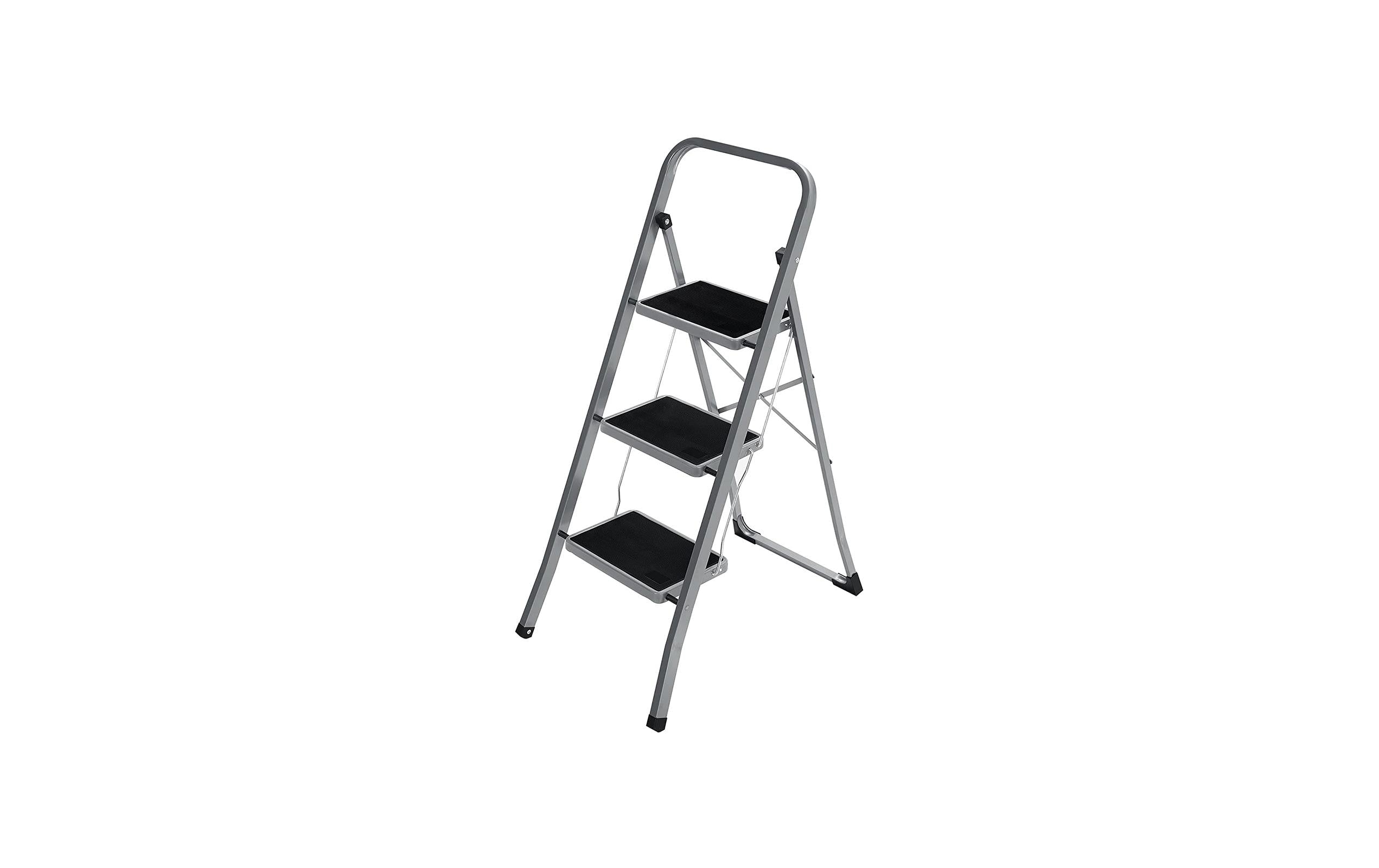 Songmics Trittleiter Grau-Schwarz
