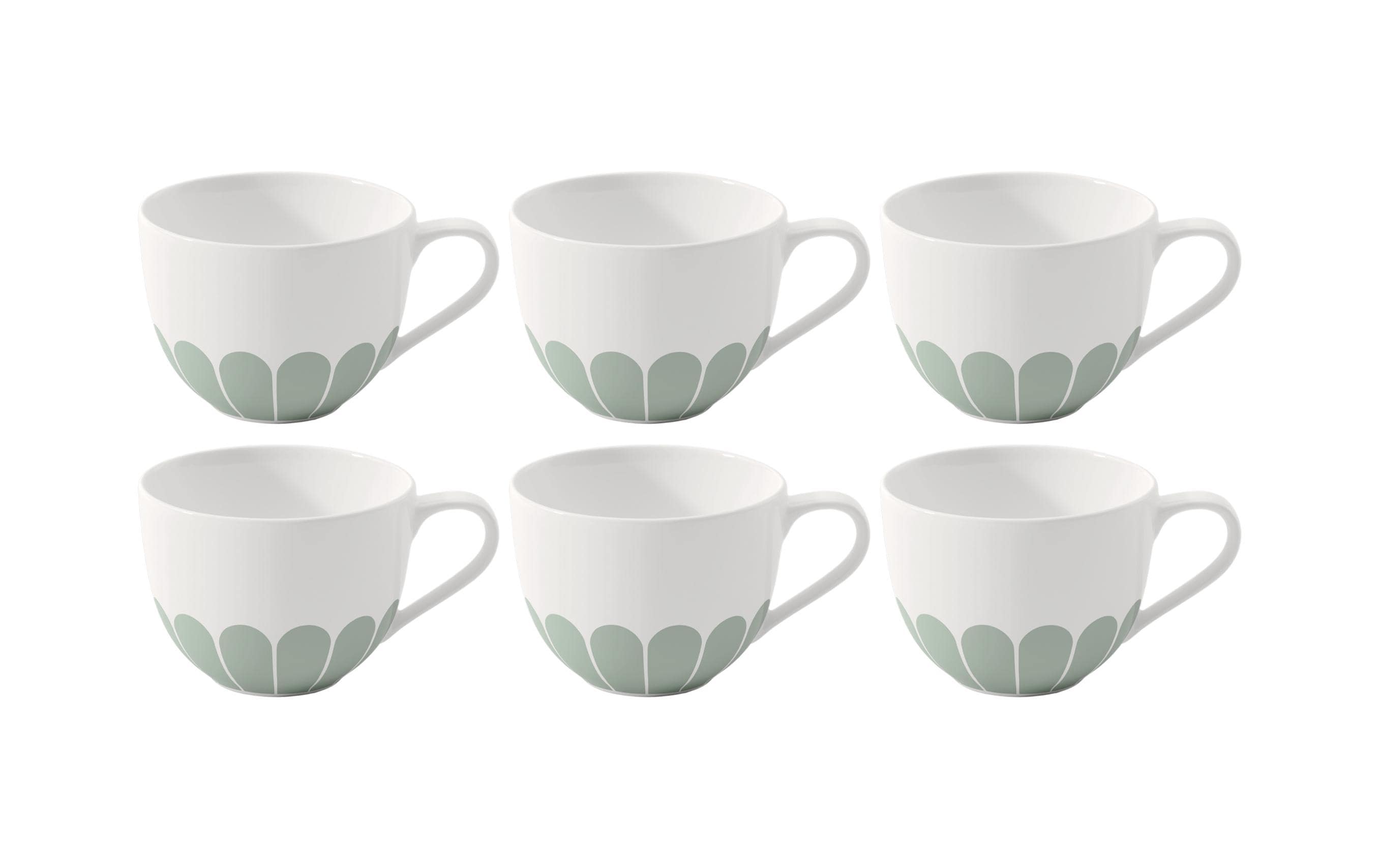 Villeroy & Boch Kaffeetasse Fleur 160 ml, 6 Stück, Grün