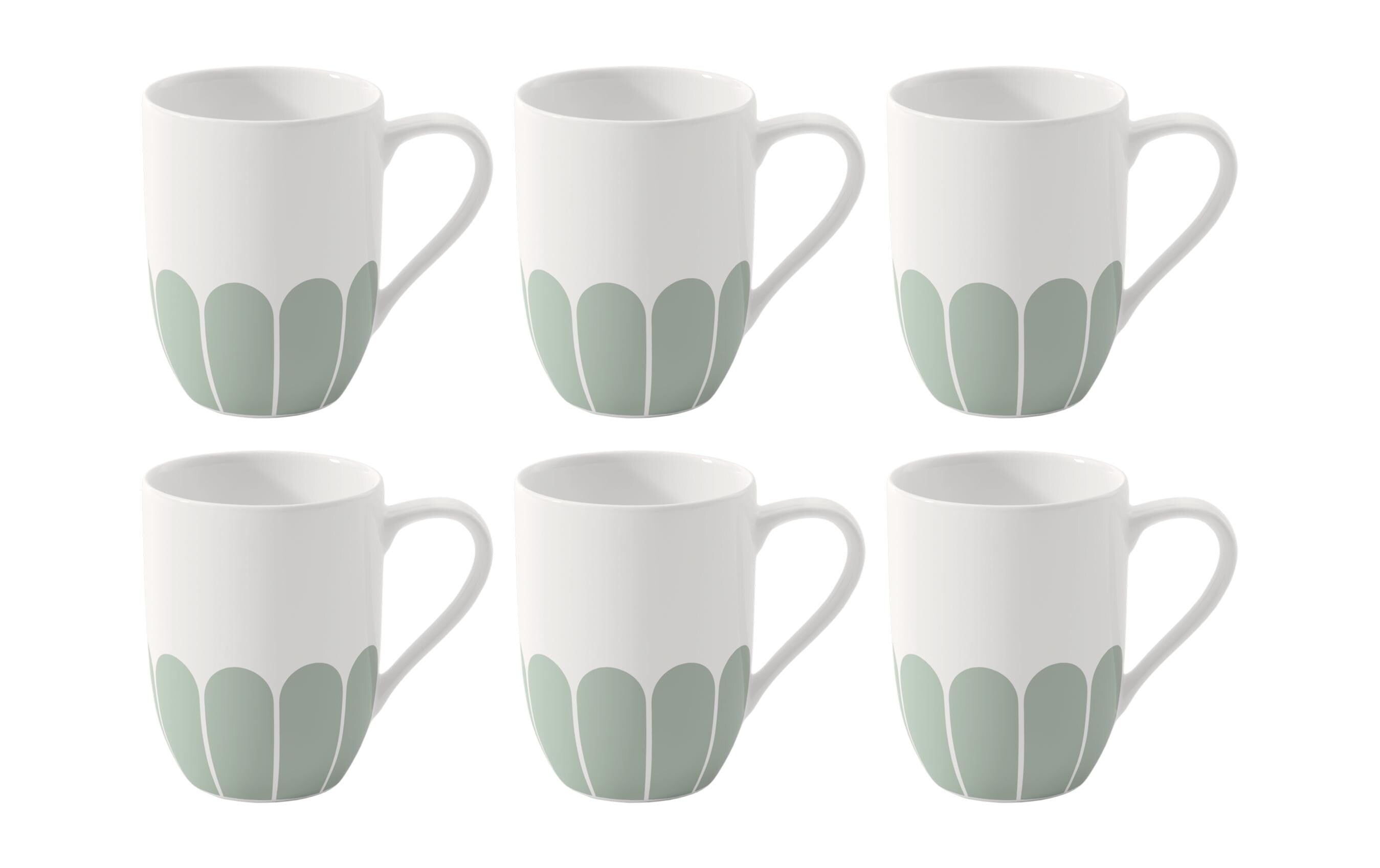 Villeroy & Boch Henkelbecher Fleur 290 ml, 6 Stück, Grün