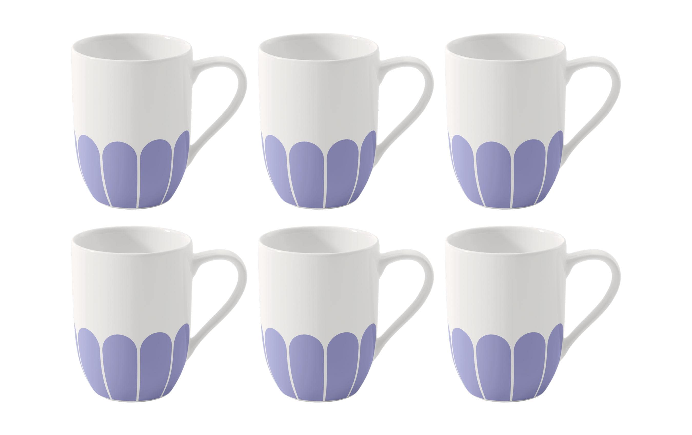 Villeroy & Boch Henkelbecher Fleur 290 ml, 6 Stück, Blau