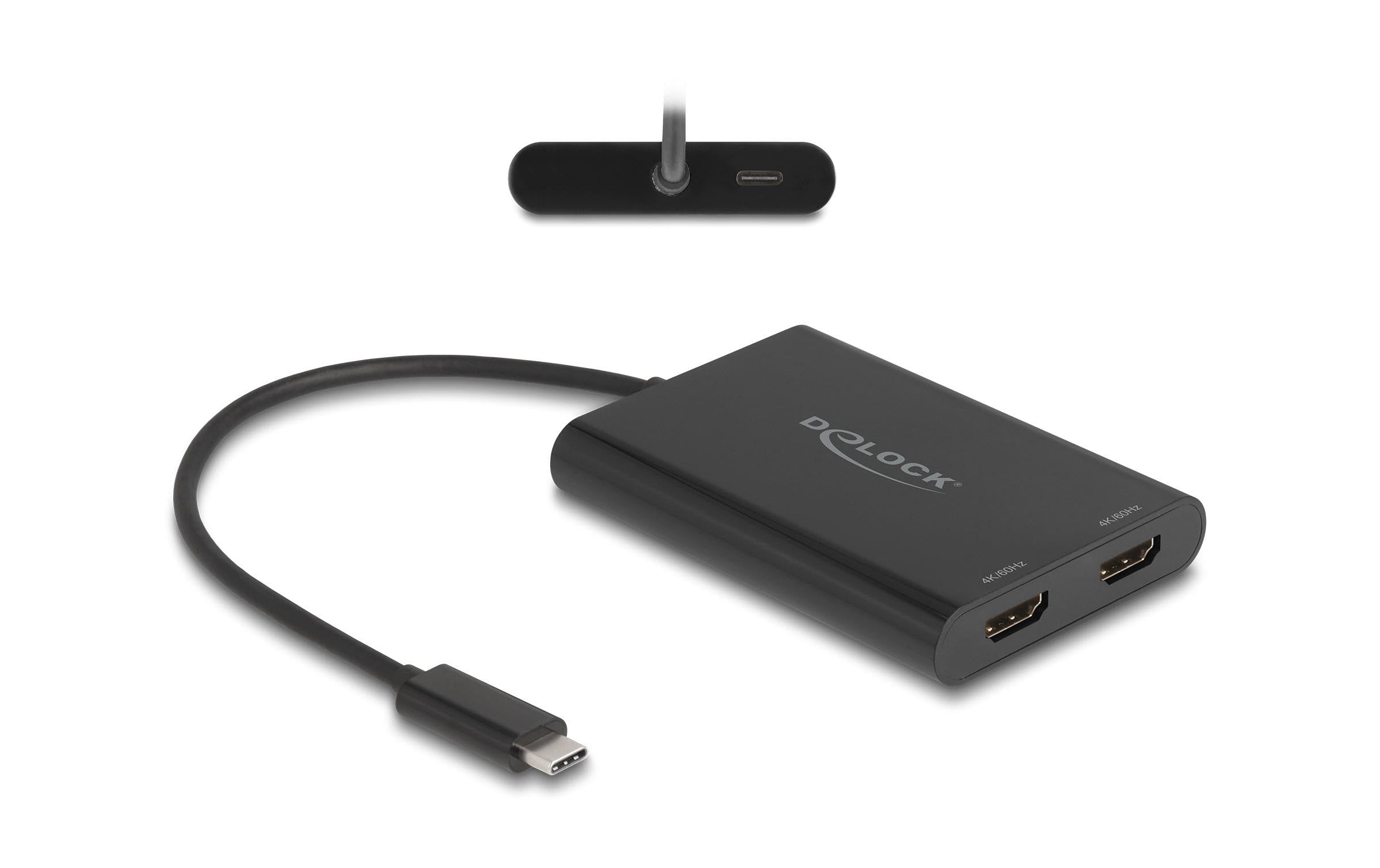Delock Multiadapter USB-C zu 2 x HDMI 4K 60Hz Schwarz