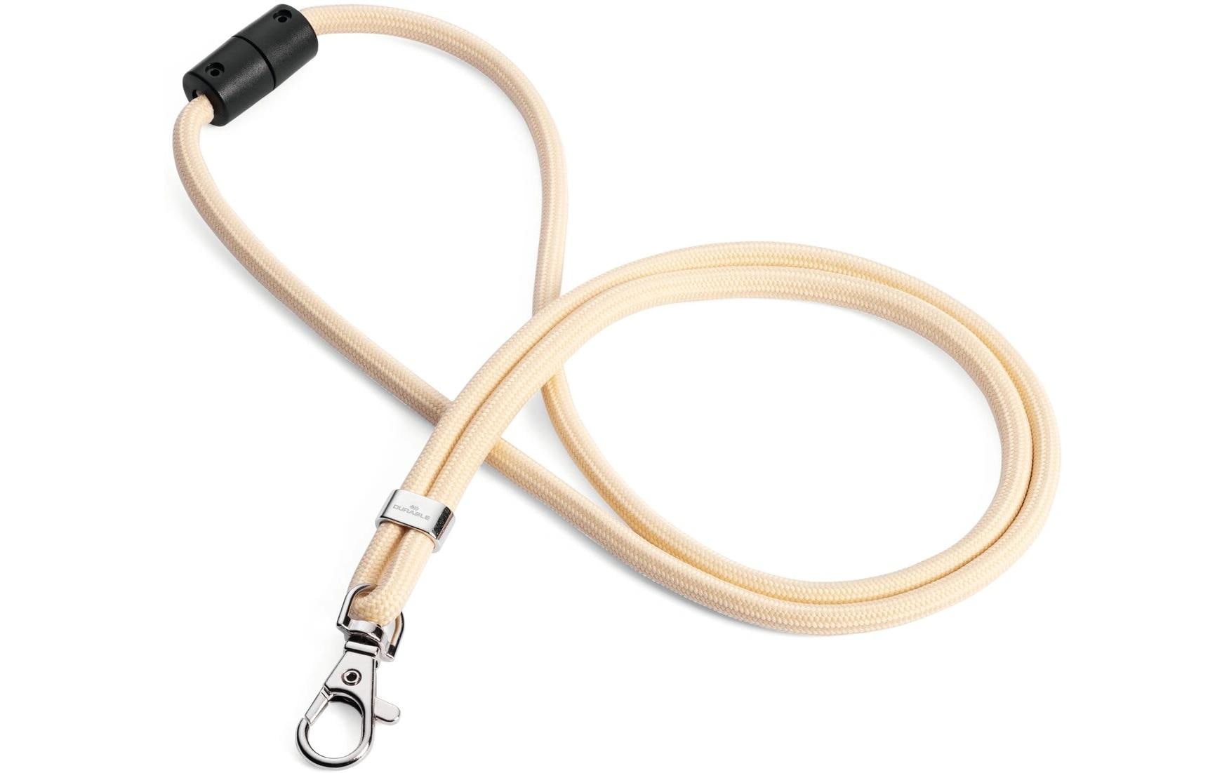 DURABLE Textilband rPET mit Karabineer 10 Stück, Beige