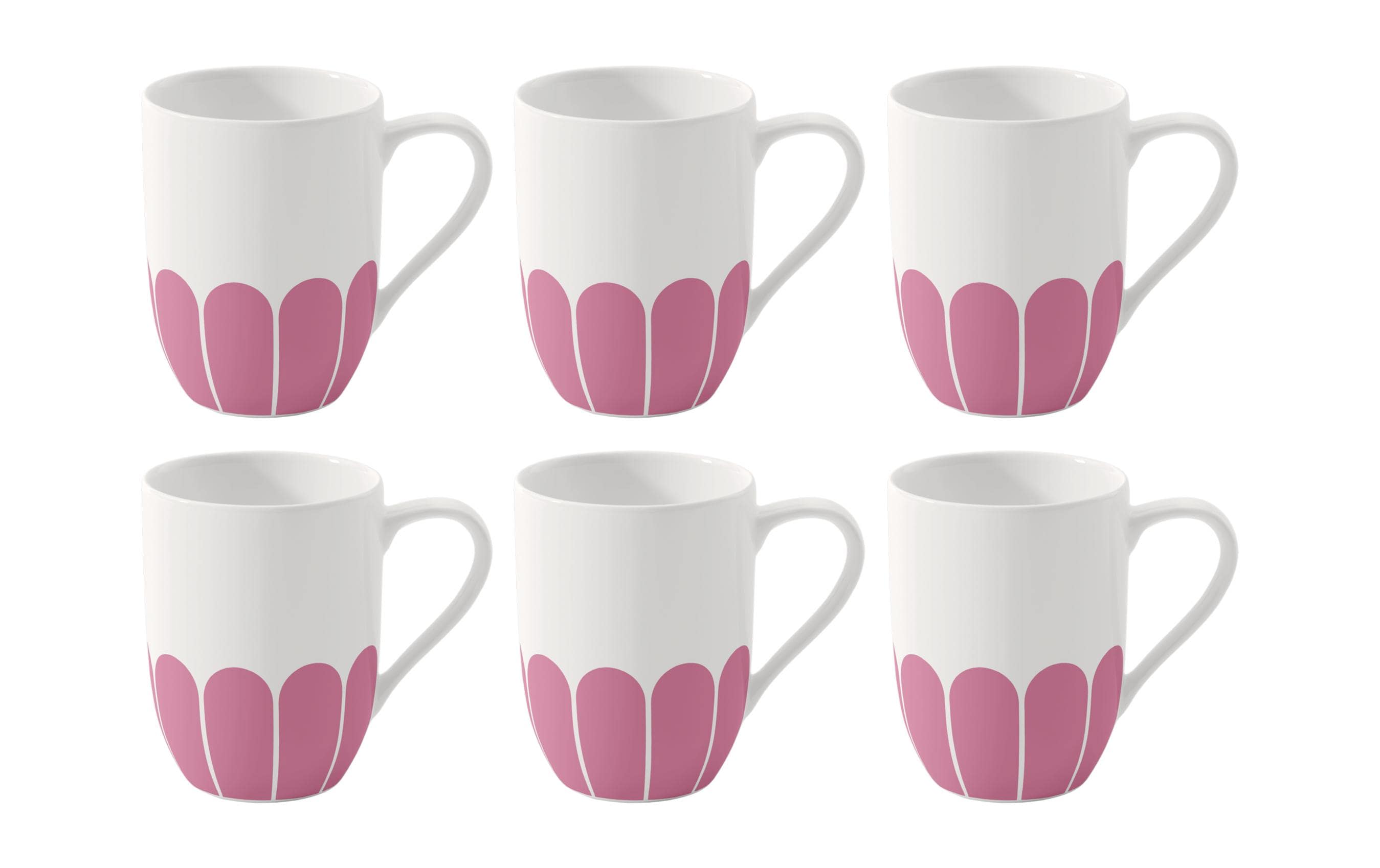 Villeroy & Boch Henkelbecher Fleur 290 ml, 6 Stück, Rosa