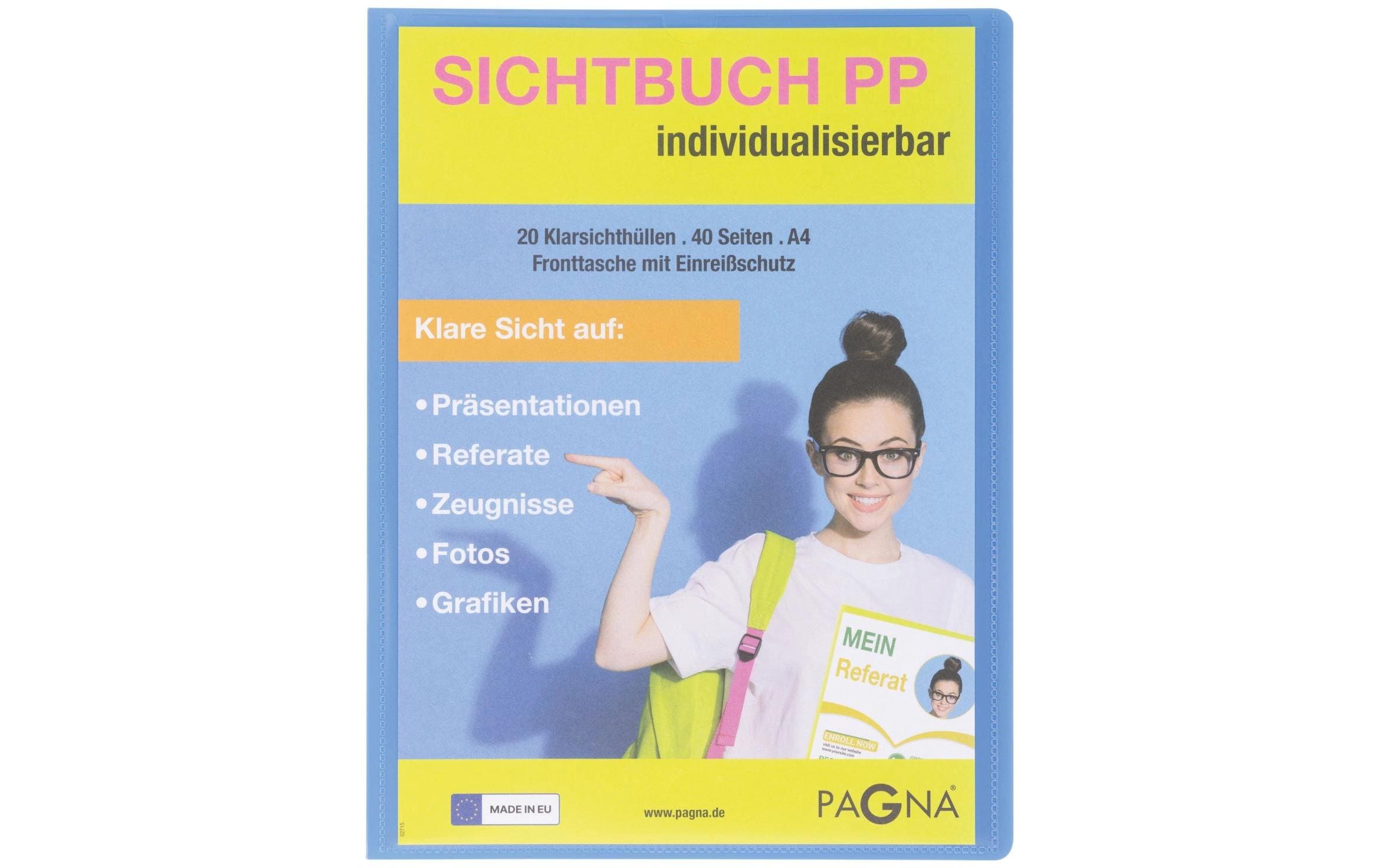 Pagna Sichtbuch mit Fronttasche, School A4 Hellblau