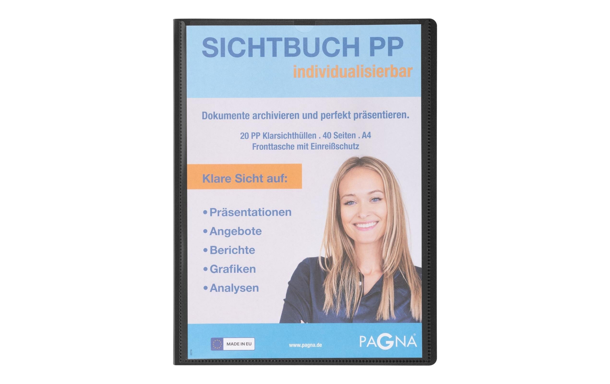 Pagna Sichtbuch mit Fronttasche, Office A4 Schwarz