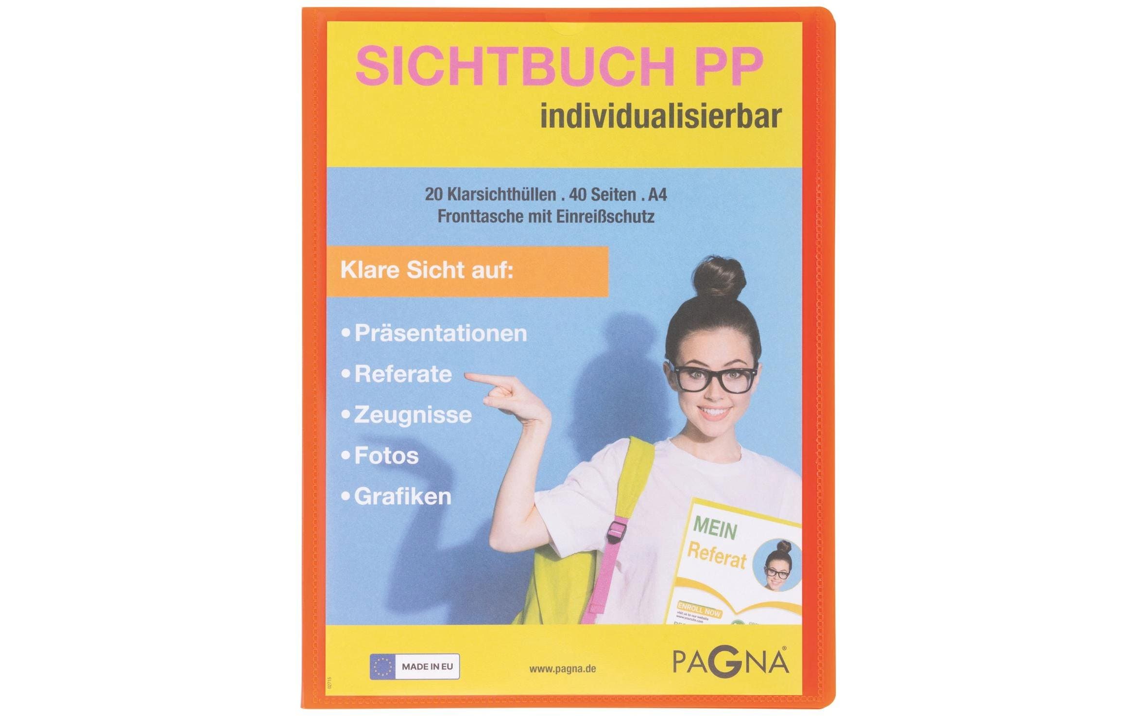 Pagna Sichtbuch mit Fronttasche, School A4 Orange