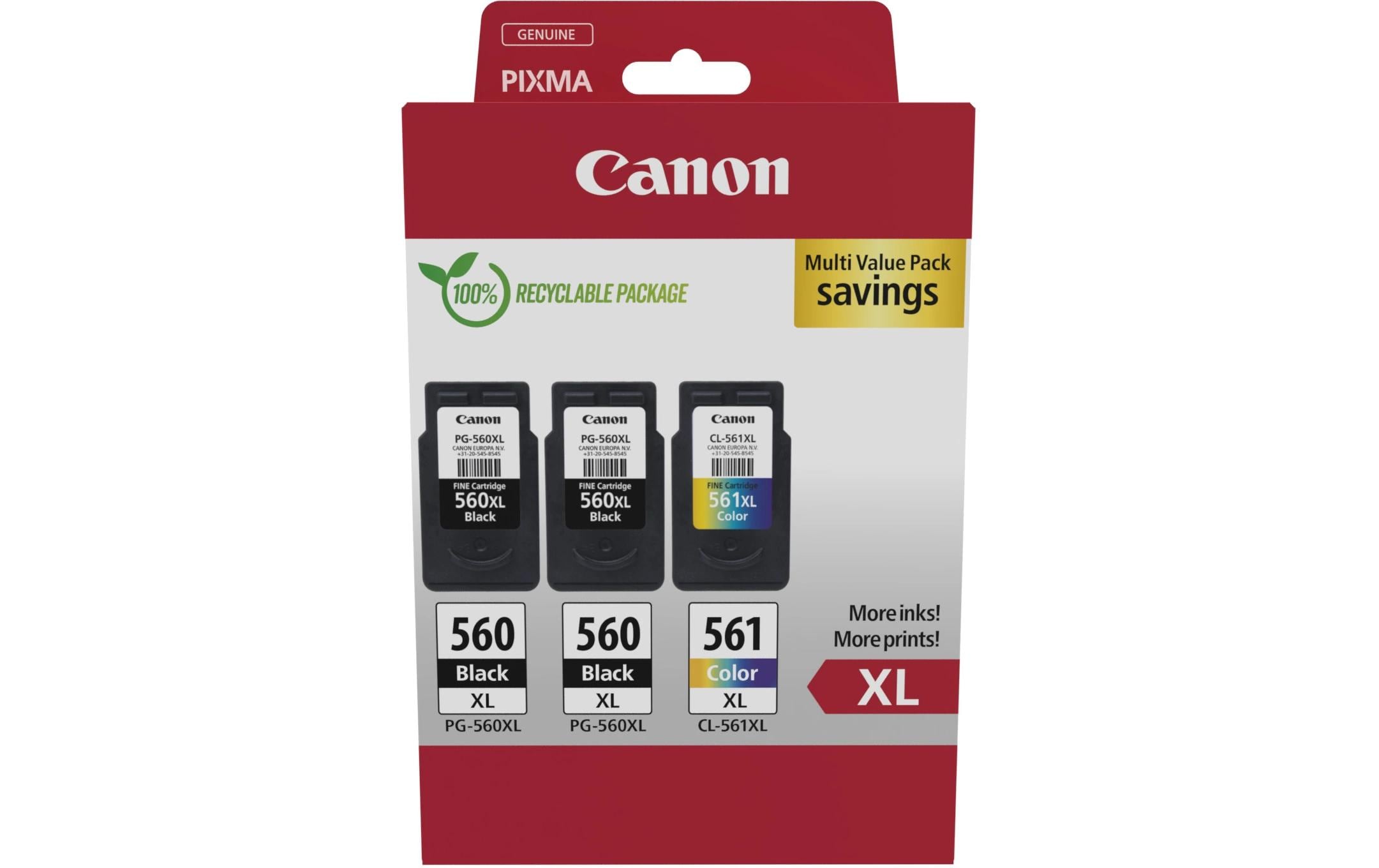 Canon Tintenset 2xPG-560XL + 1xCL-561XL Black/Cyan/Magenta/Yellow