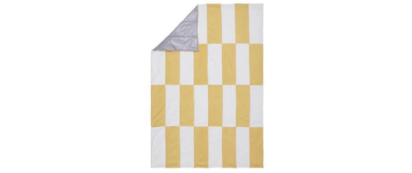 Urbanara Picknickdecke Tamina 180 x 120 cm - Sandgelb / Naturweiss