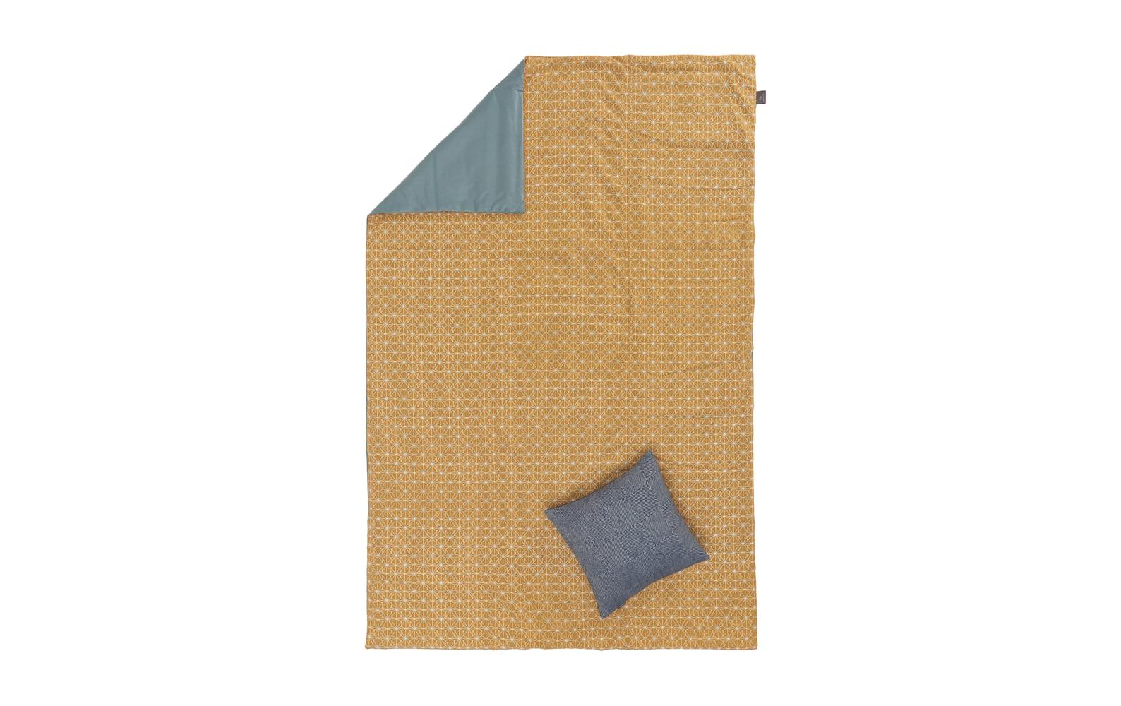 Urbanara Picknickdecke Ankisa 130 x 190 cm - Grüngrau / Weiss