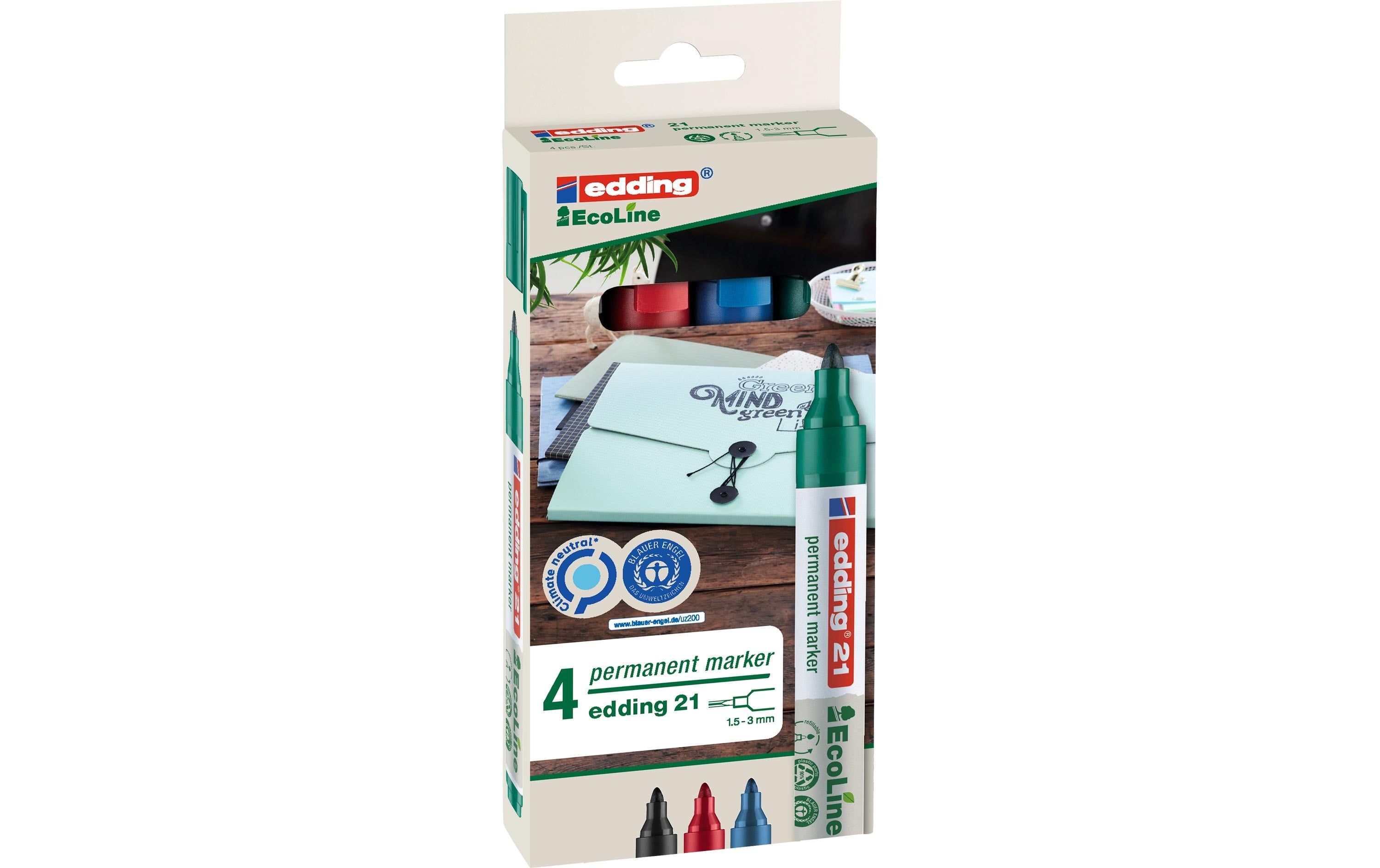 edding Permanent-Marker 21 EcoLine 4 Stück