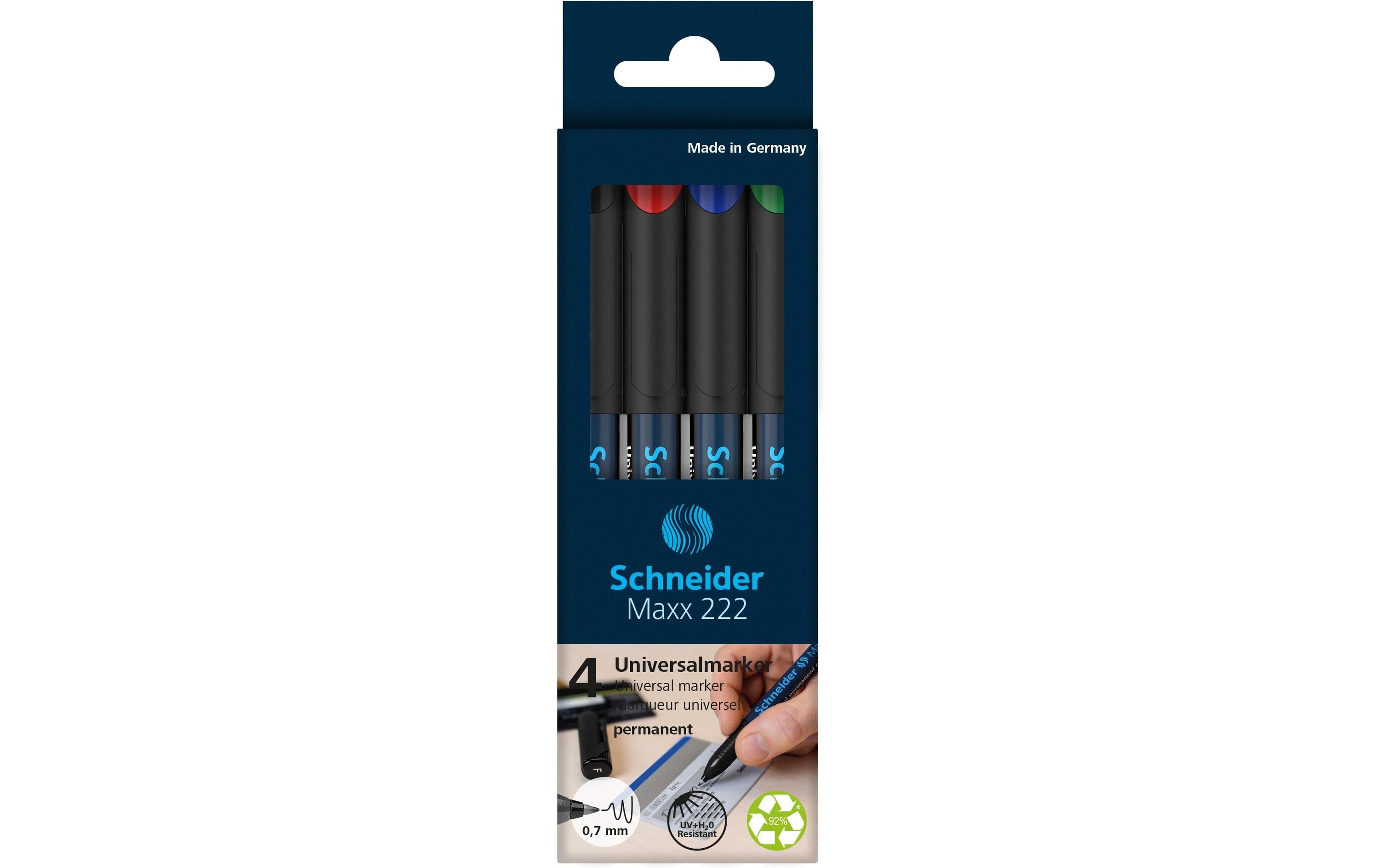 Schneider Permanent-Marker OHP Maxx Mehrfarbig, F, 4 Stück