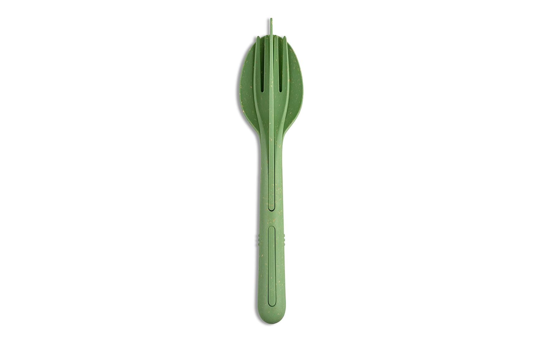 Koziol Besteck-Set to go Klikk 3-teilig, Leaf Green