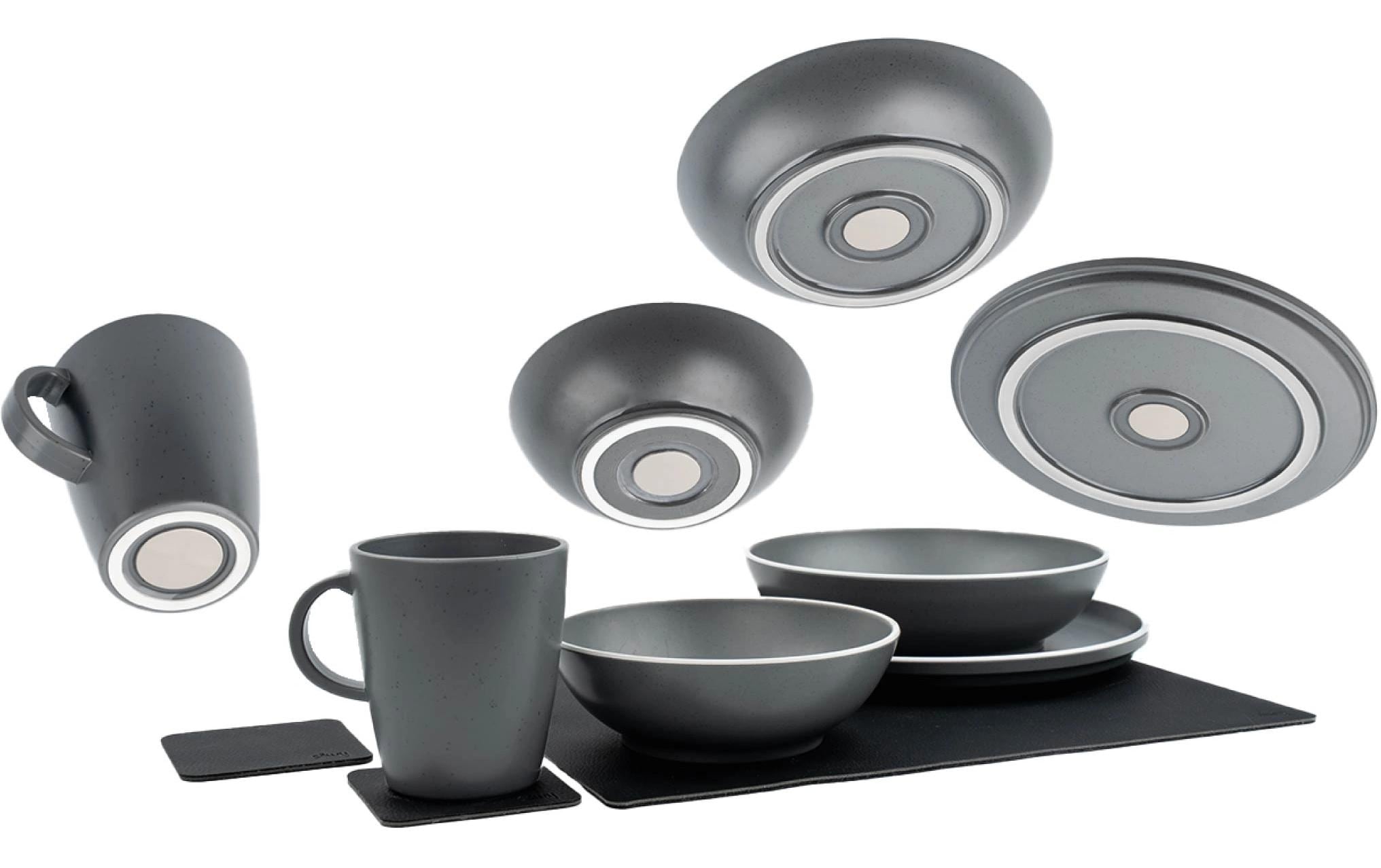 Silwy Magnet-Kunststoff-Geschirrset Dolomit Grey