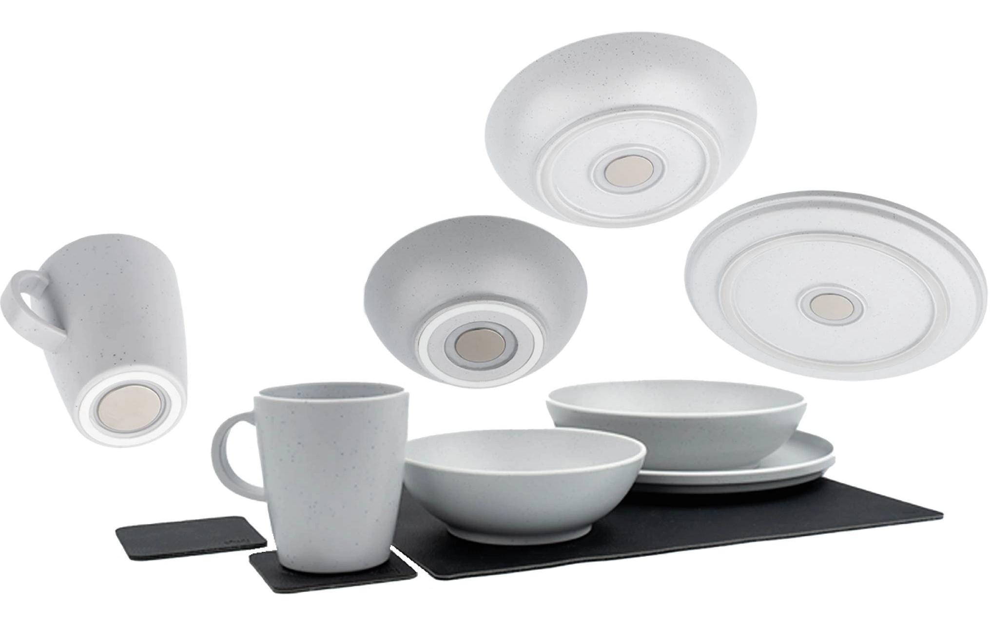 Silwy Magnet-Kunststoff-Geschirrset Dolomit White