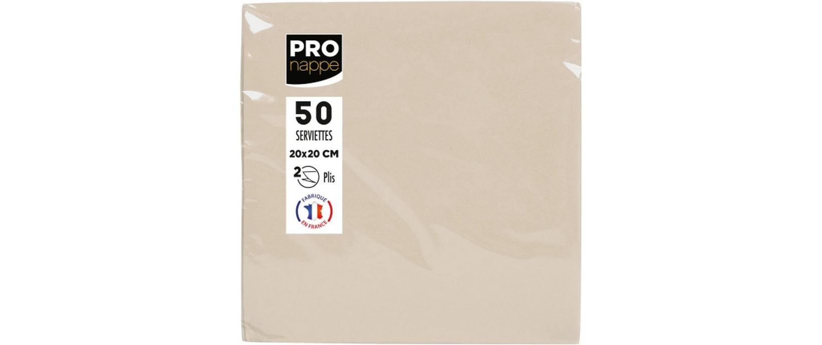 PRO nappe Papierservietten 20 cm x 20 cm, 50 Stück, Elfenbein