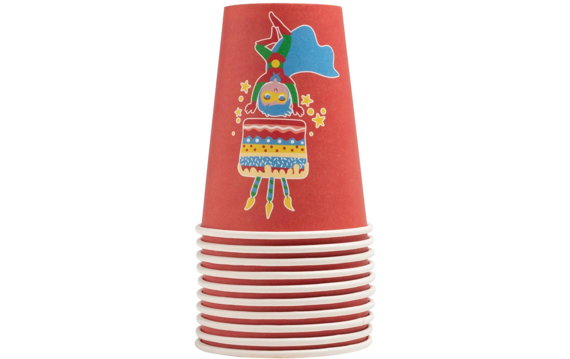 PRO nappe Einwegbecher Superheld 2 dl, 10 Stück, Mehrfarbig