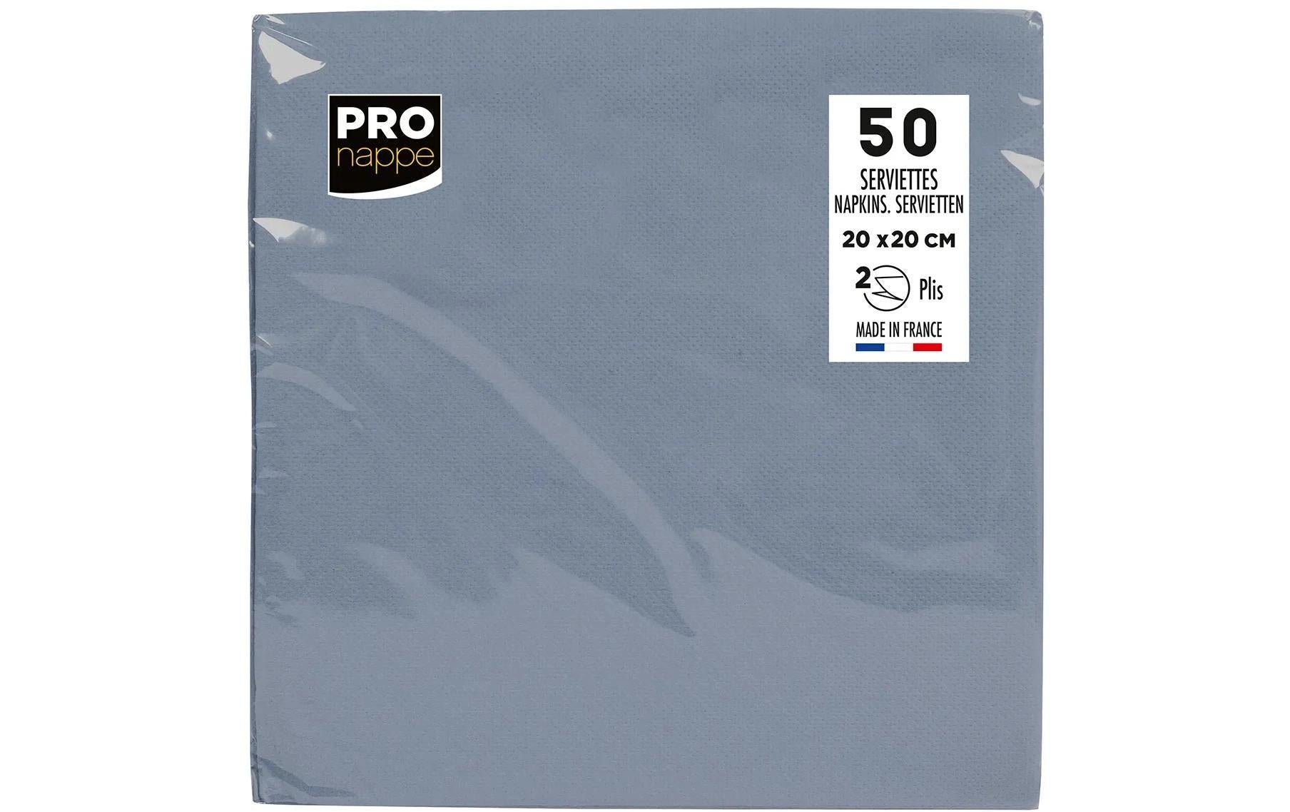 PRO nappe Papierservietten 20 cm x 20 cm, 50 Stück, Grau