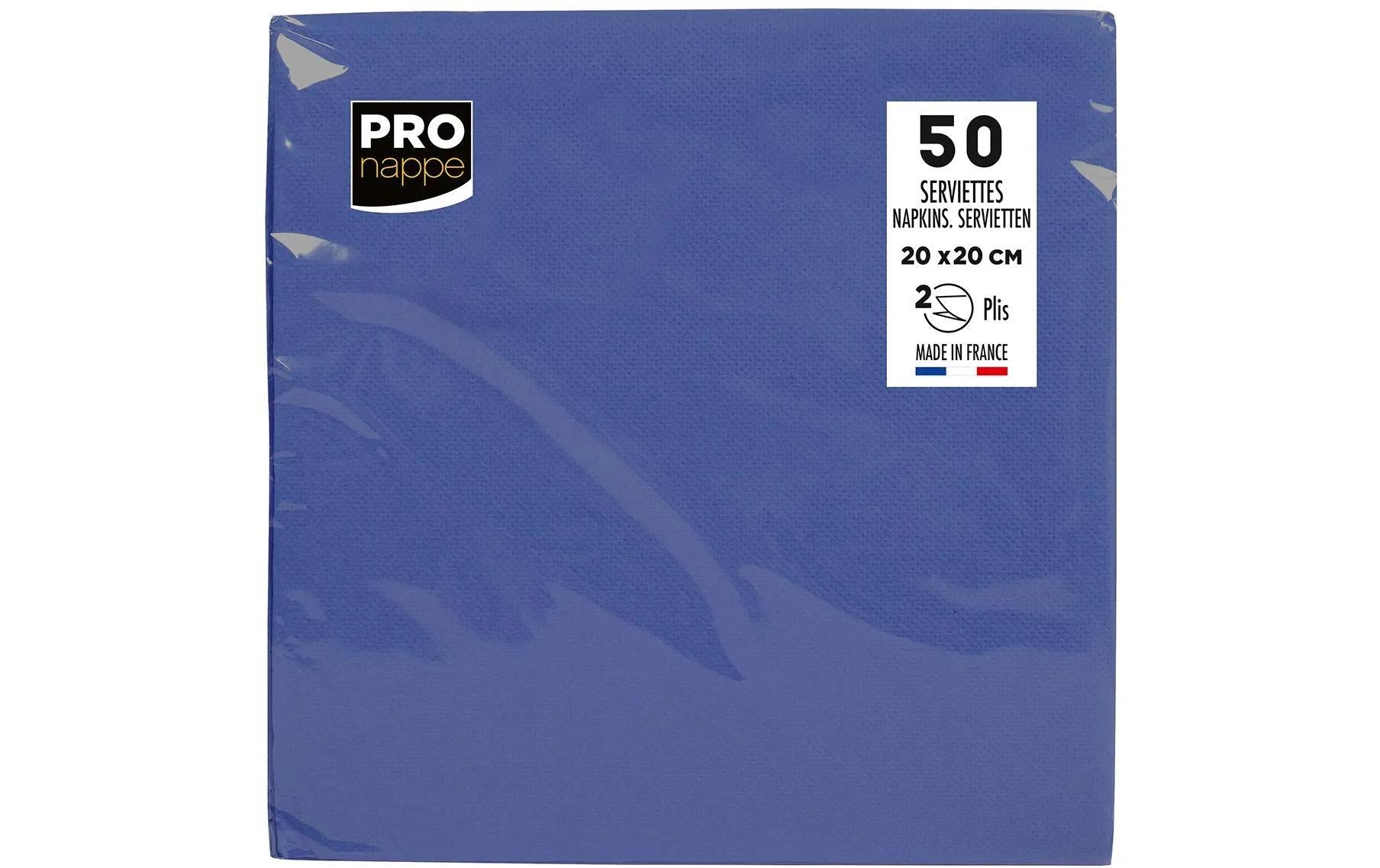 PRO nappe Papierservietten 20 cm x 20 cm, 50 Stück, Blau