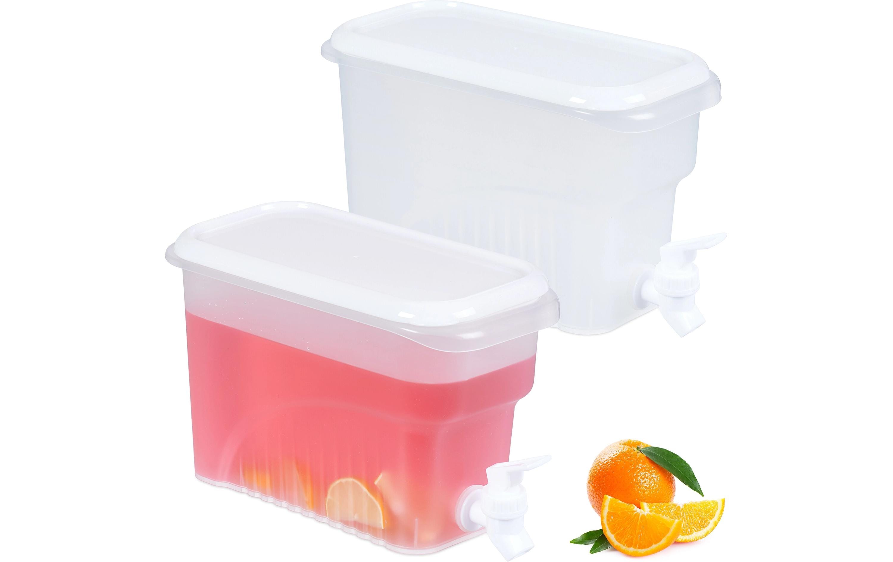 relaxdays Getränkespender Kühlschrank 2er Set, 3 Liter
