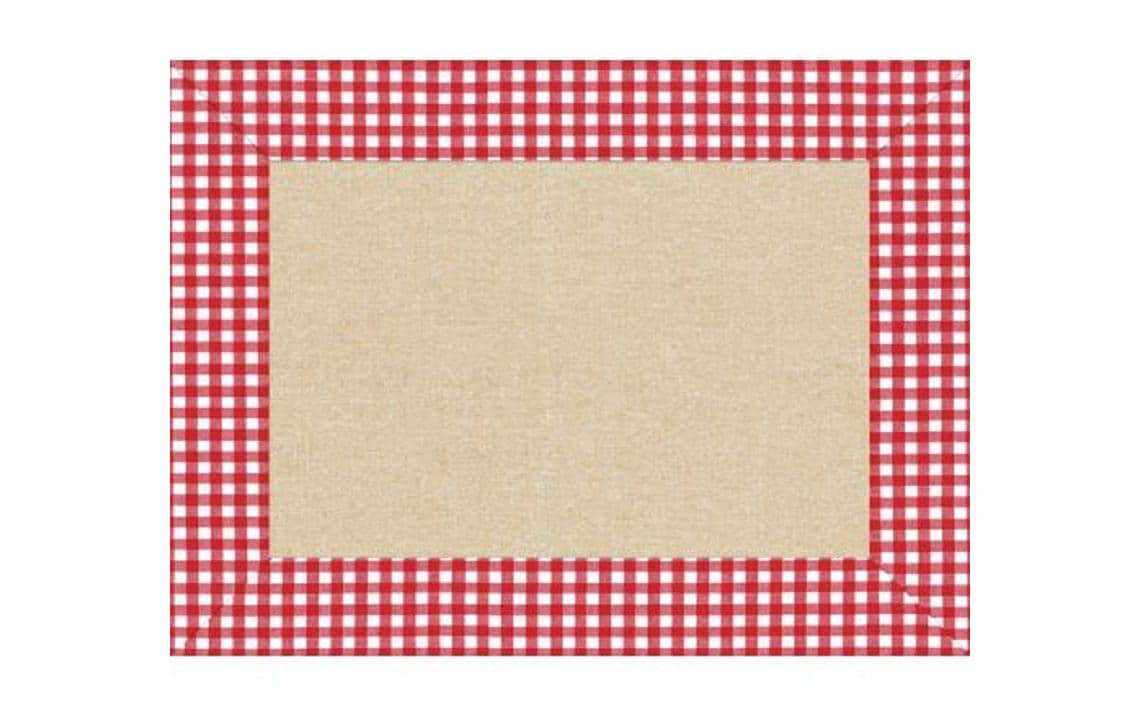 PRO nappe Tischset Vichy-Leinen 400 Stück, 30 cm x 40 cm, Beige/Rot