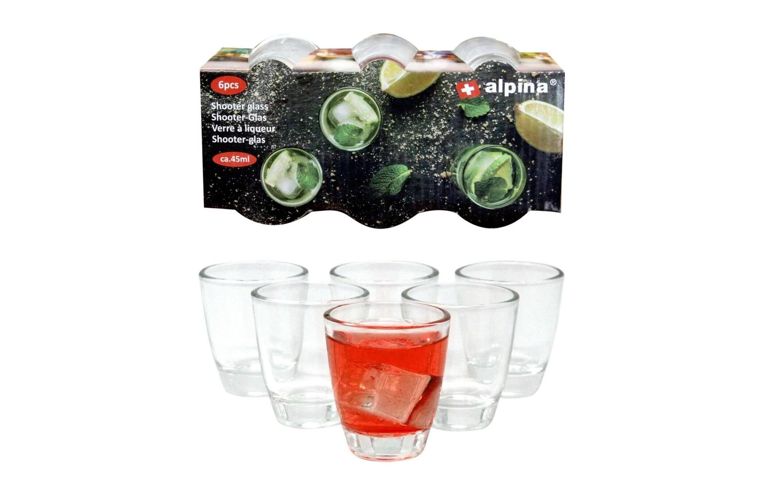 alpina Schnapsgläser 45 ml, 6 Stück, Transparent