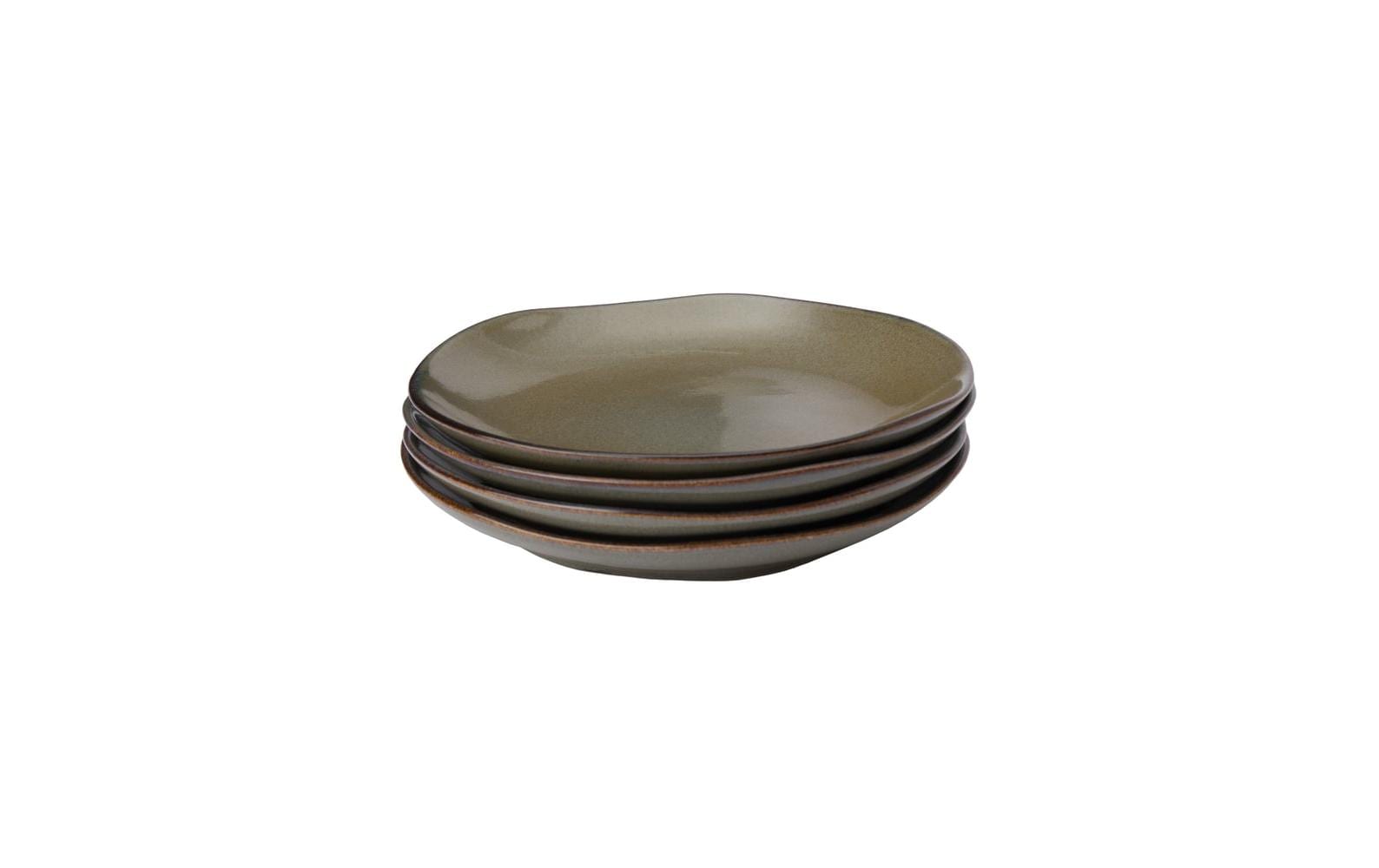 Urbanara Frühstücks- & Dessertteller Capela 4 Stück, 20 cm, Olivgrün